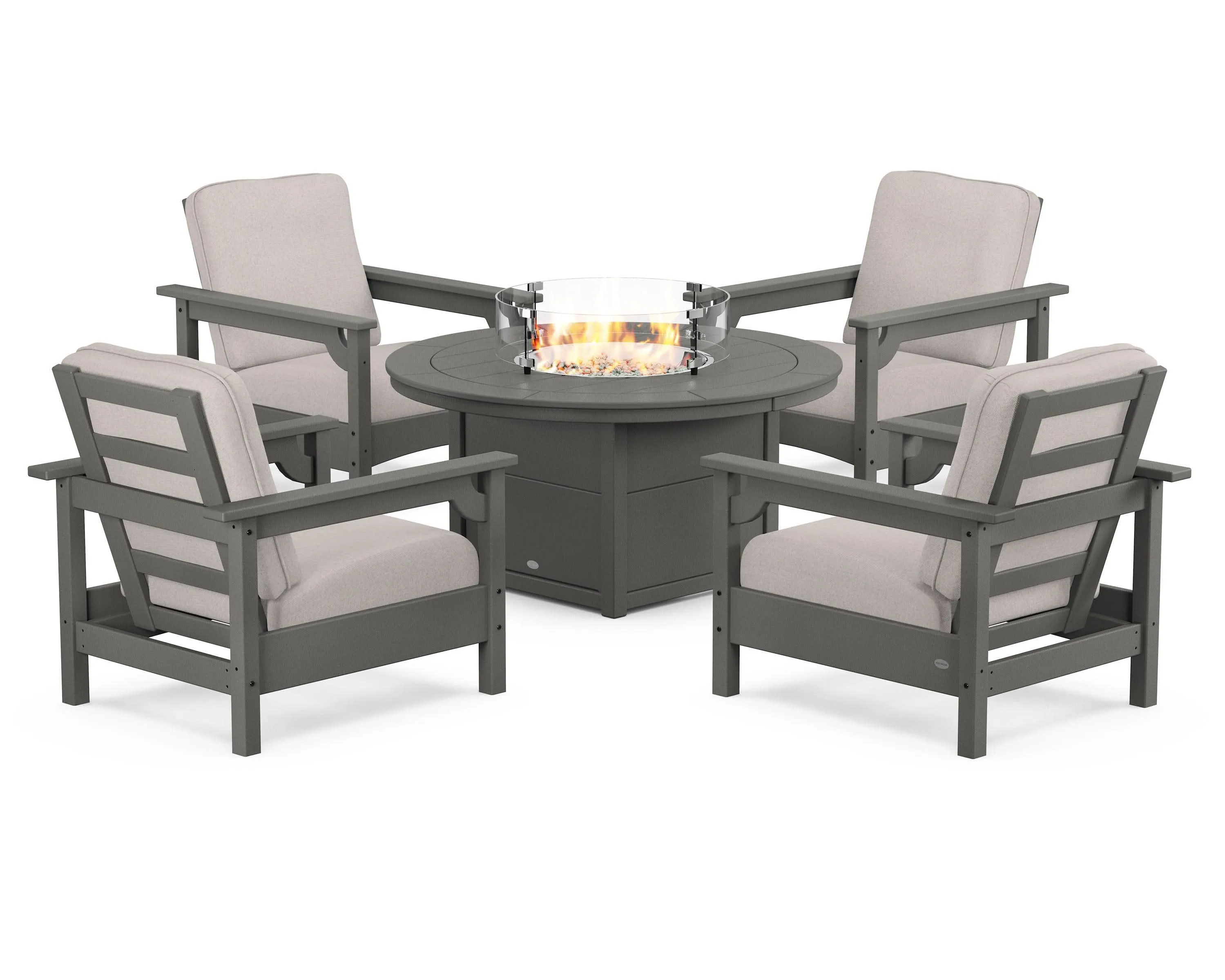 Club 5-Piece Conversation Set with Fire Pit Tableoutdoor patio dining furniture set