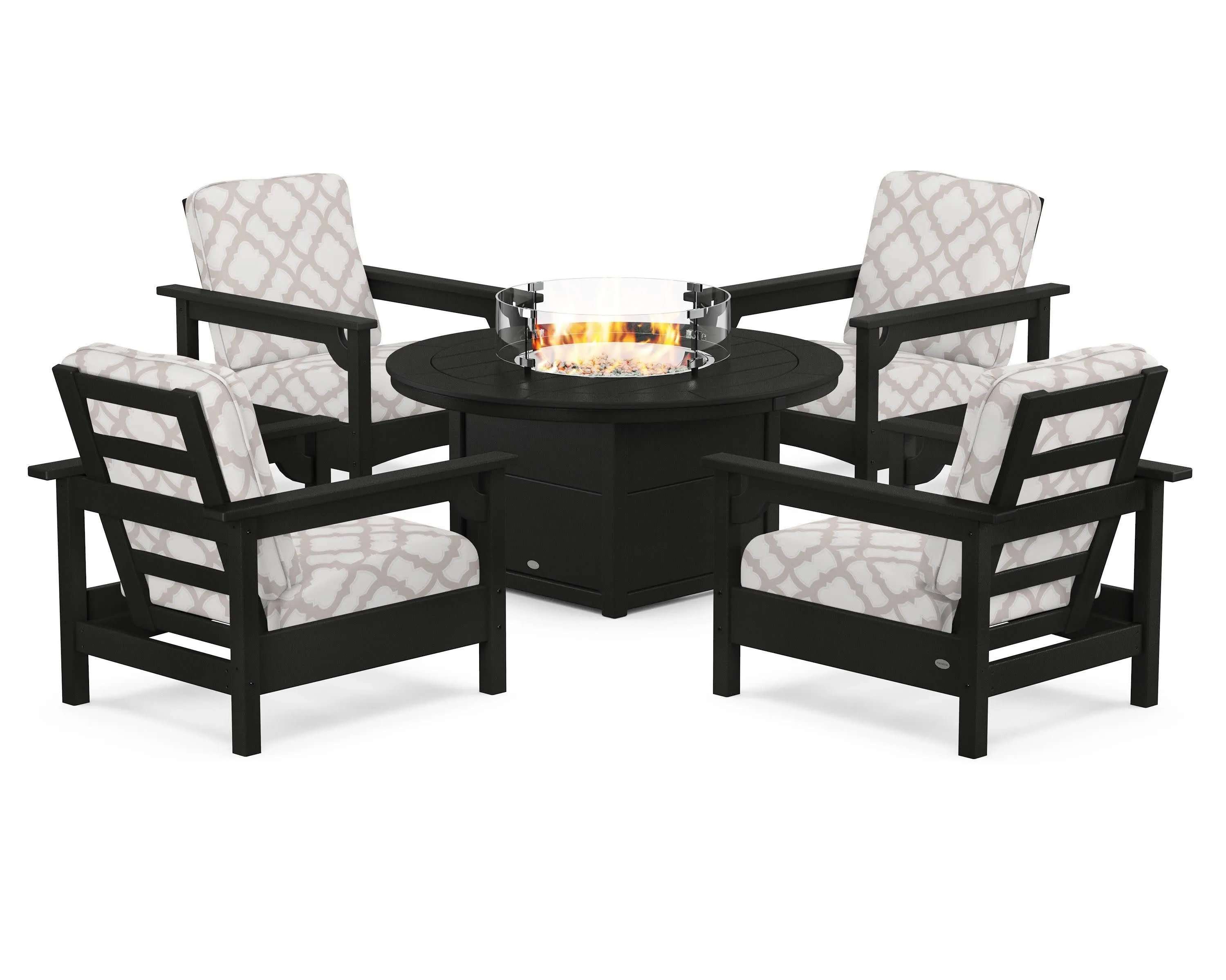 Club 5-Piece Conversation Set with Fire Pit Table