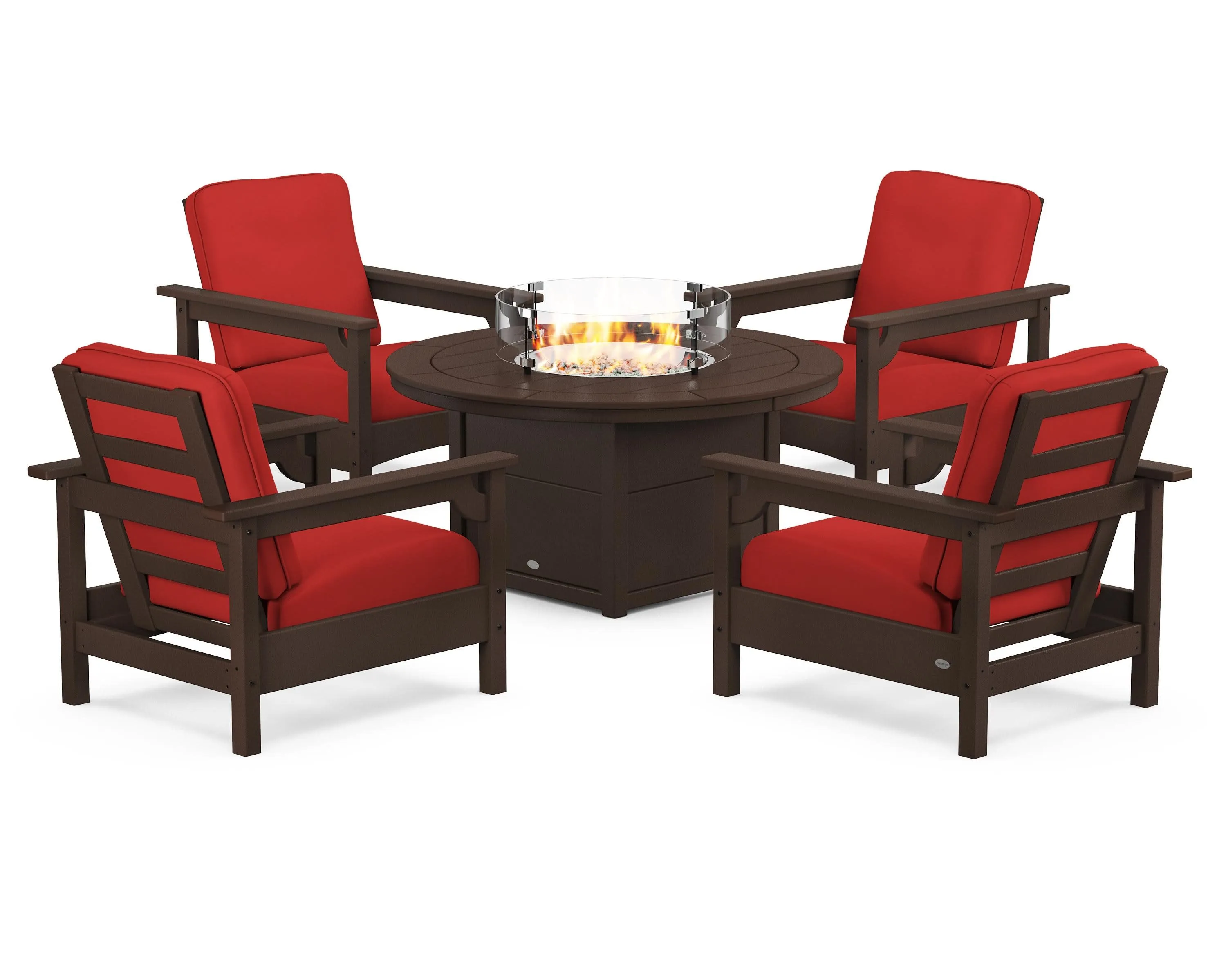Club 5-Piece Conversation Set with Fire Pit Table