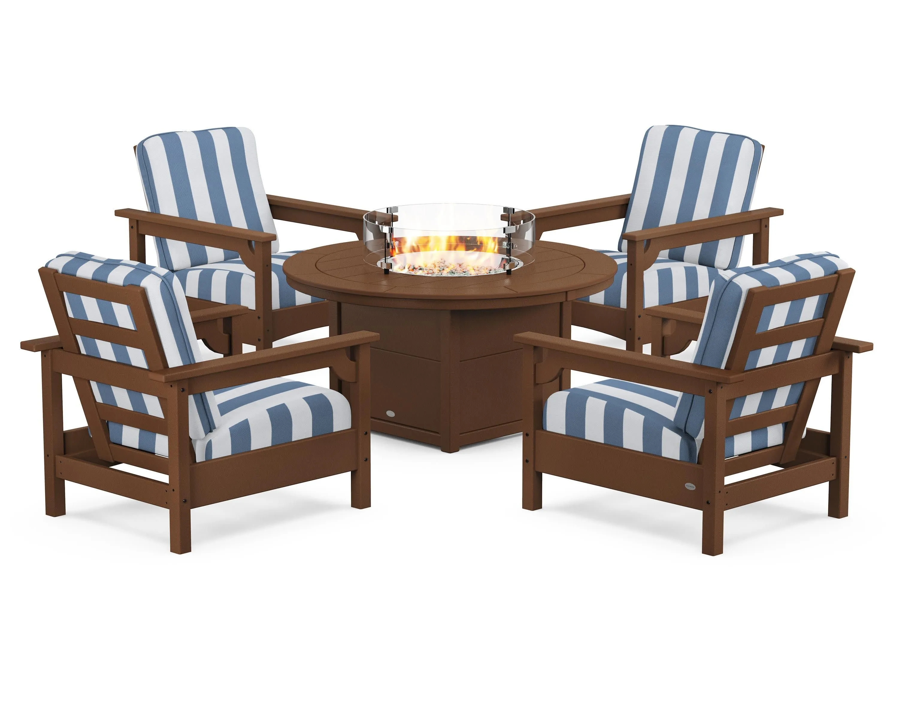 Club 5-Piece Conversation Set with Fire Pit Table