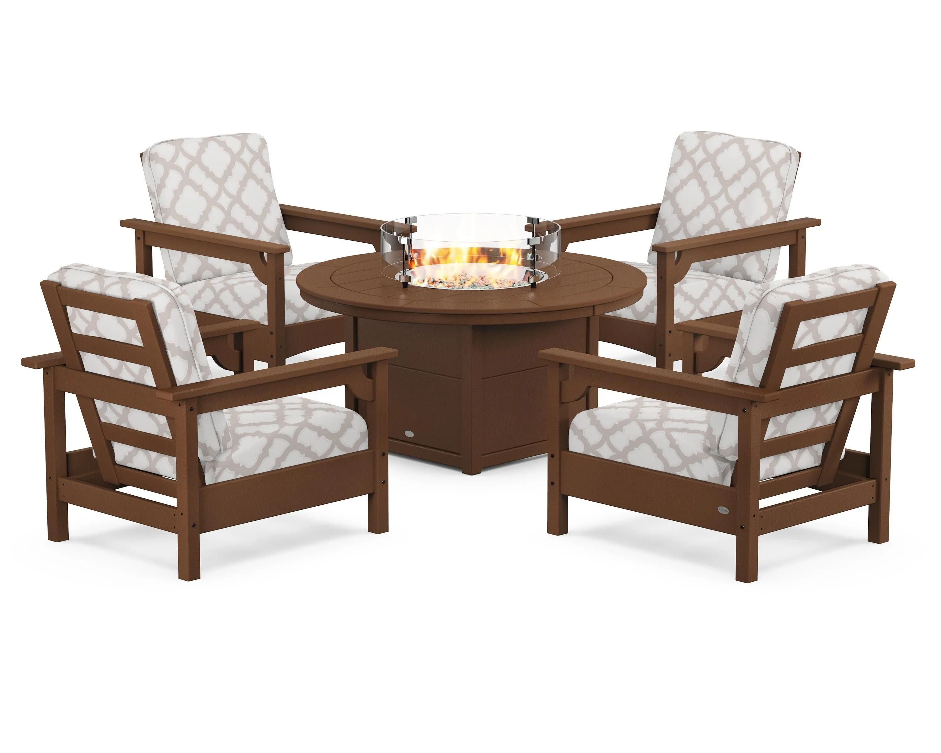 Club 5-Piece Conversation Set with Fire Pit Table