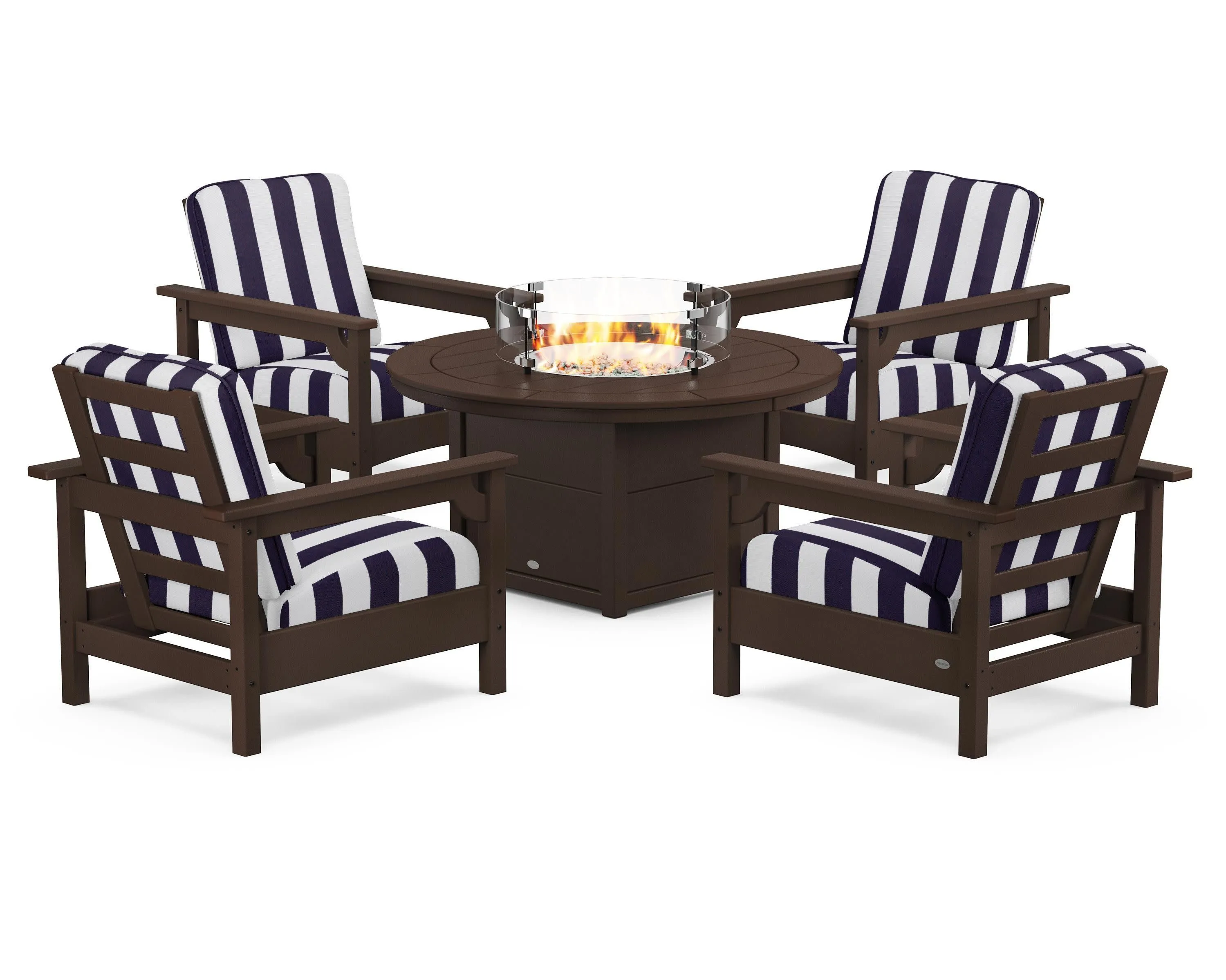 Club 5-Piece Conversation Set with Fire Pit Table
