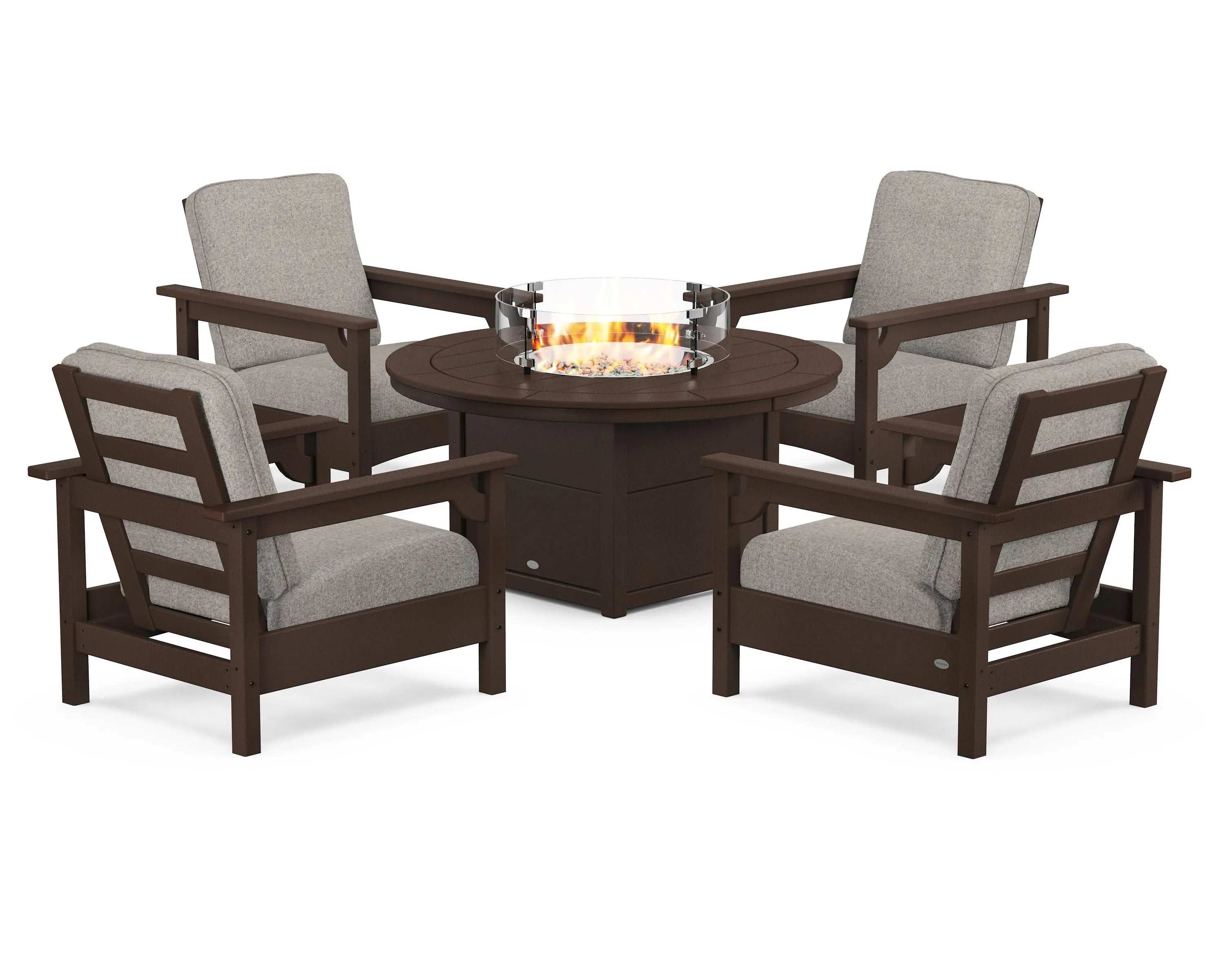 Club 5-Piece Conversation Set with Fire Pit Table