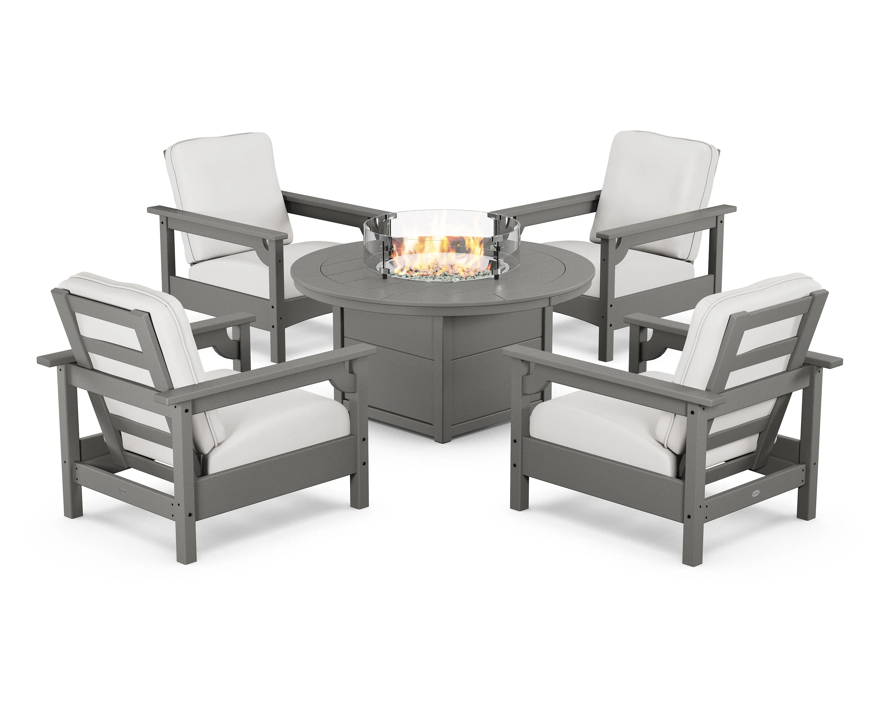 Club 5-Piece Conversation Set with Fire Pit Table