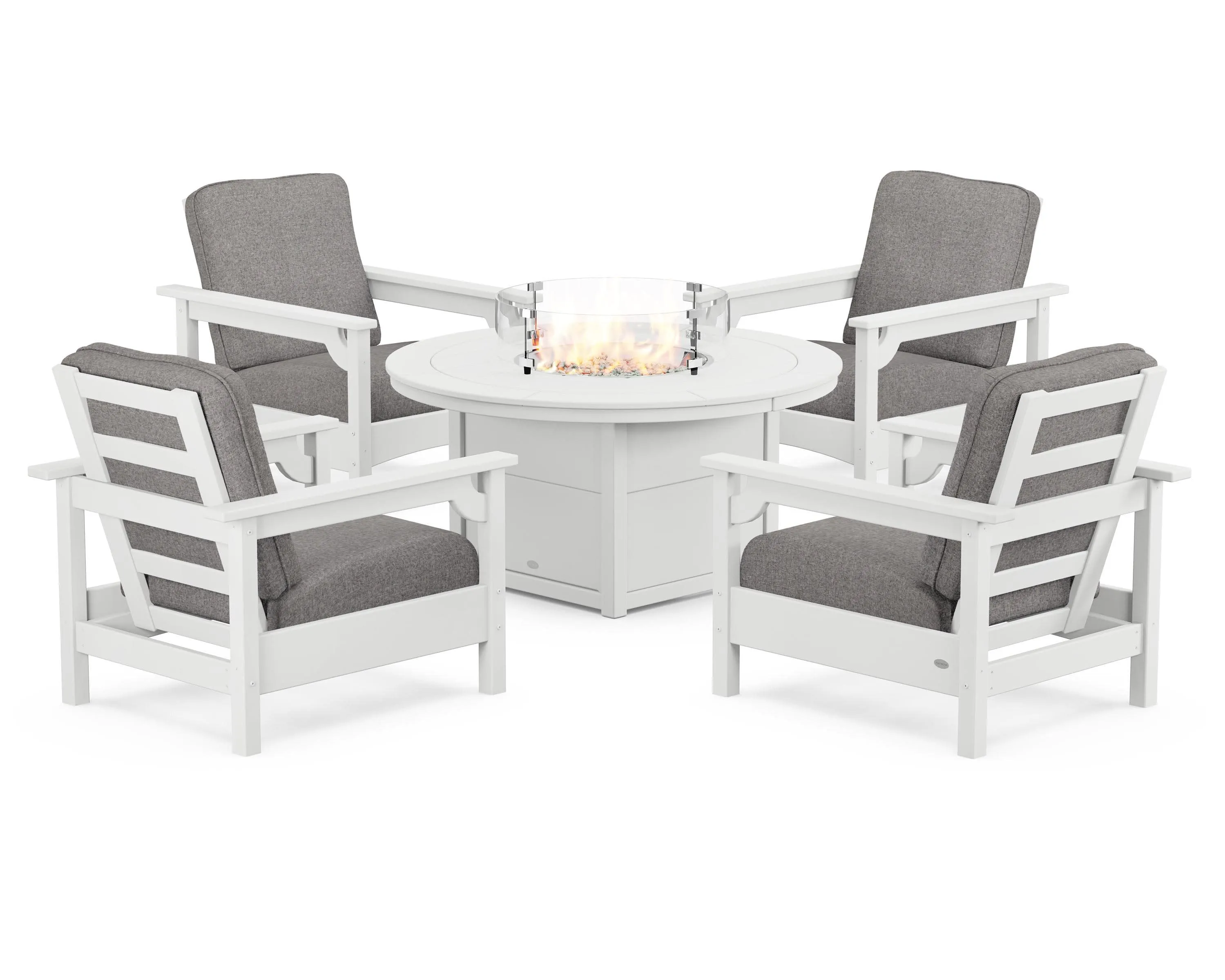 Club 5-Piece Conversation Set with Fire Pit Table