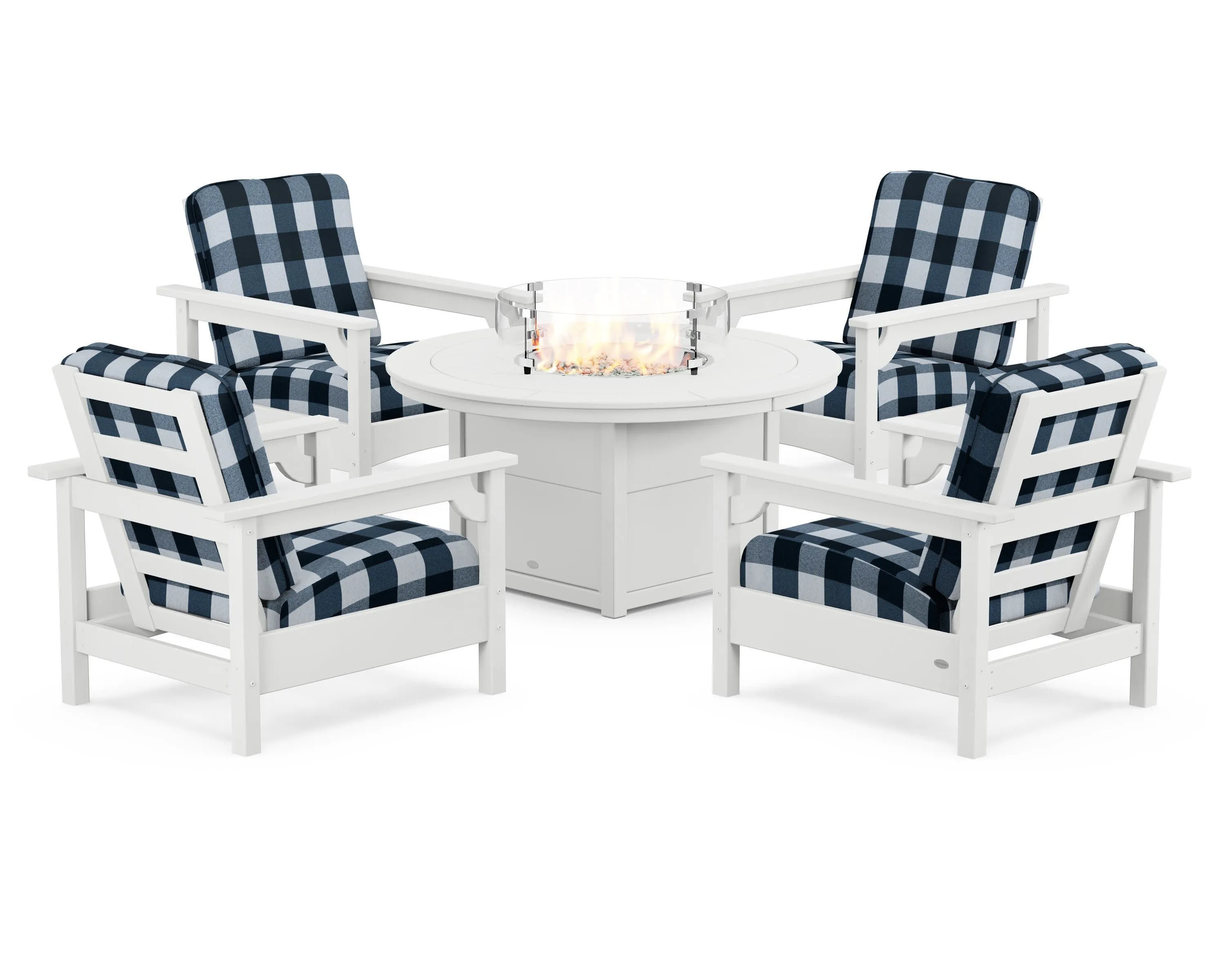 Club 5-Piece Conversation Set with Fire Pit Table