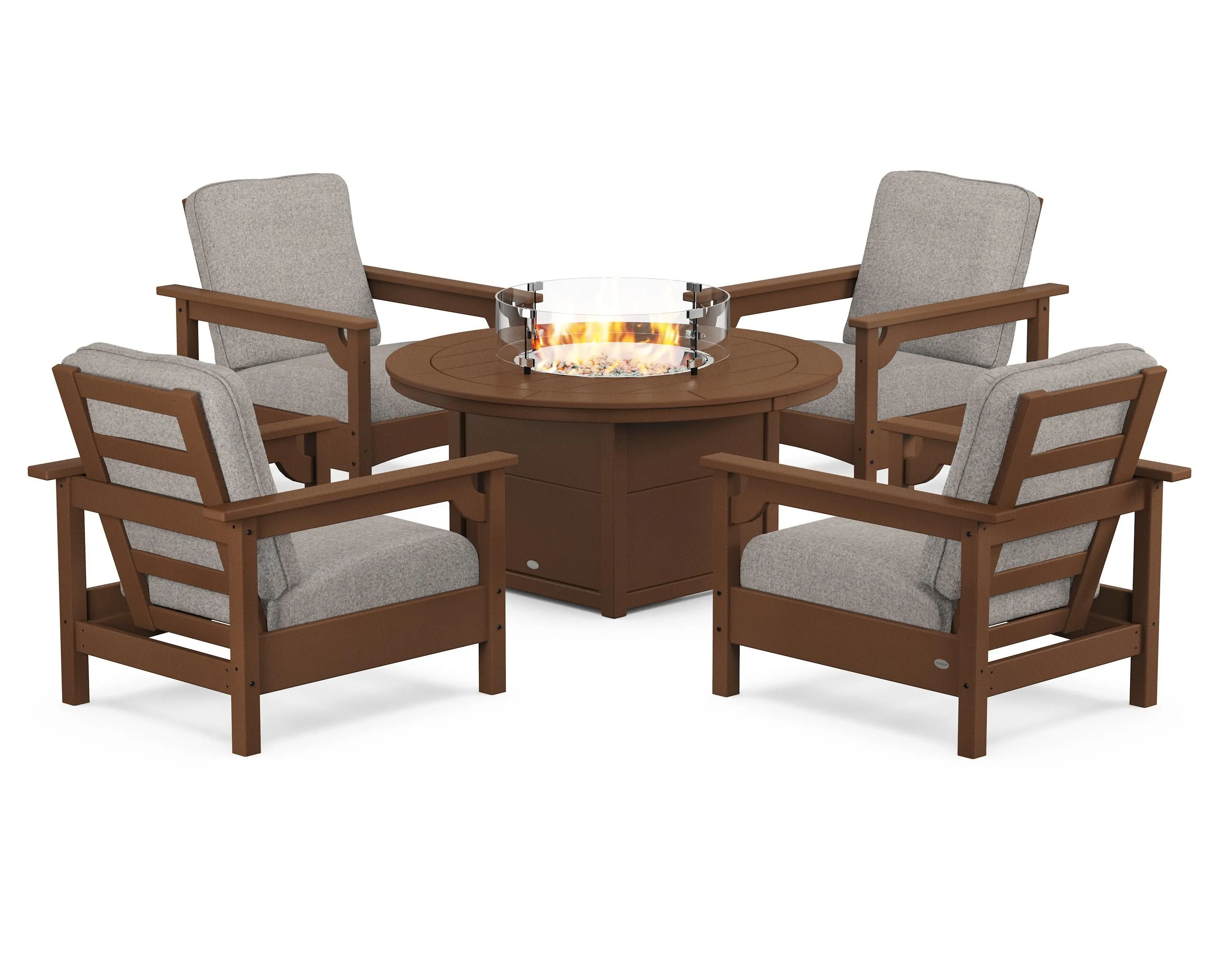 Club 5-Piece Conversation Set with Fire Pit Table