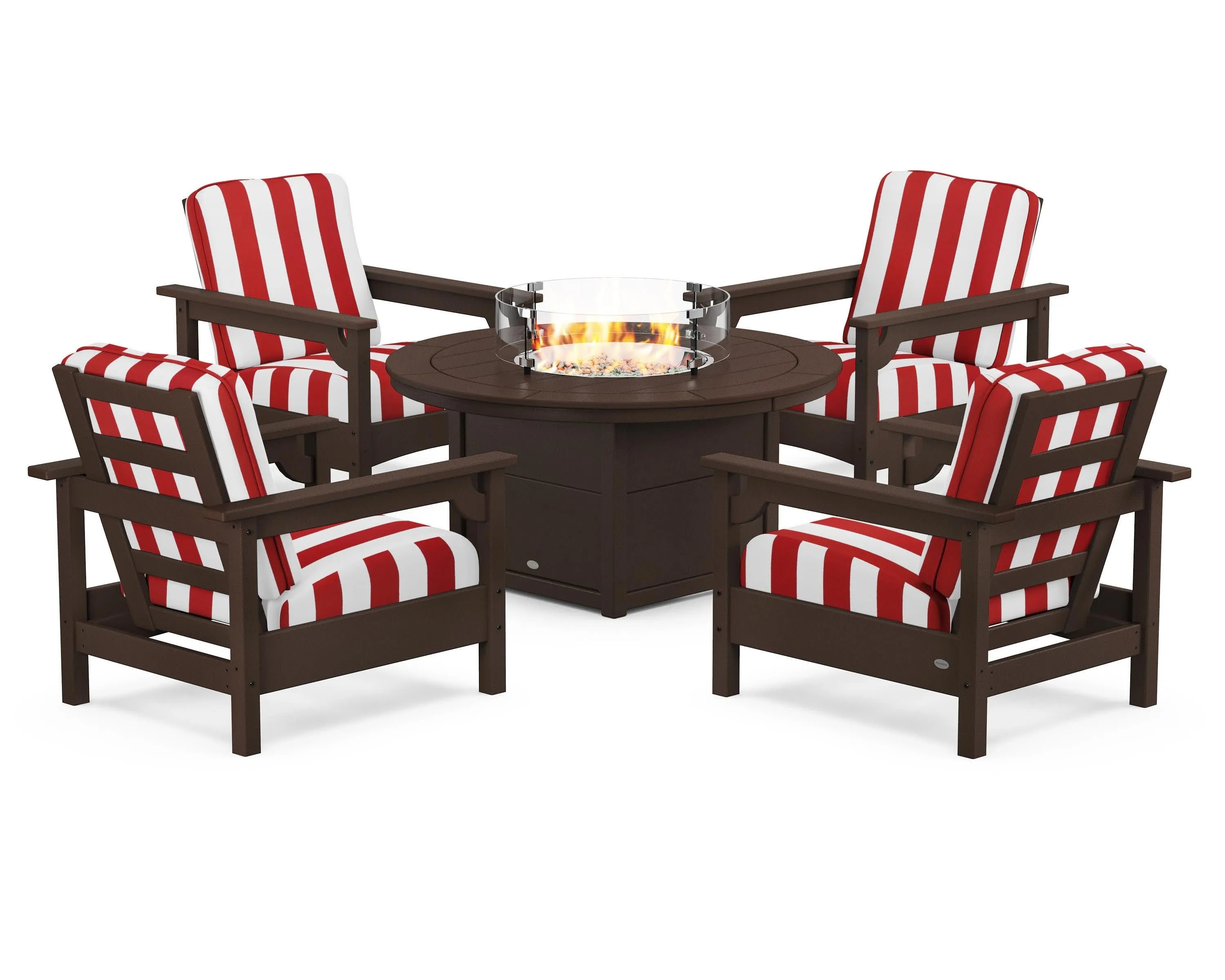 Club 5-Piece Conversation Set with Fire Pit Table