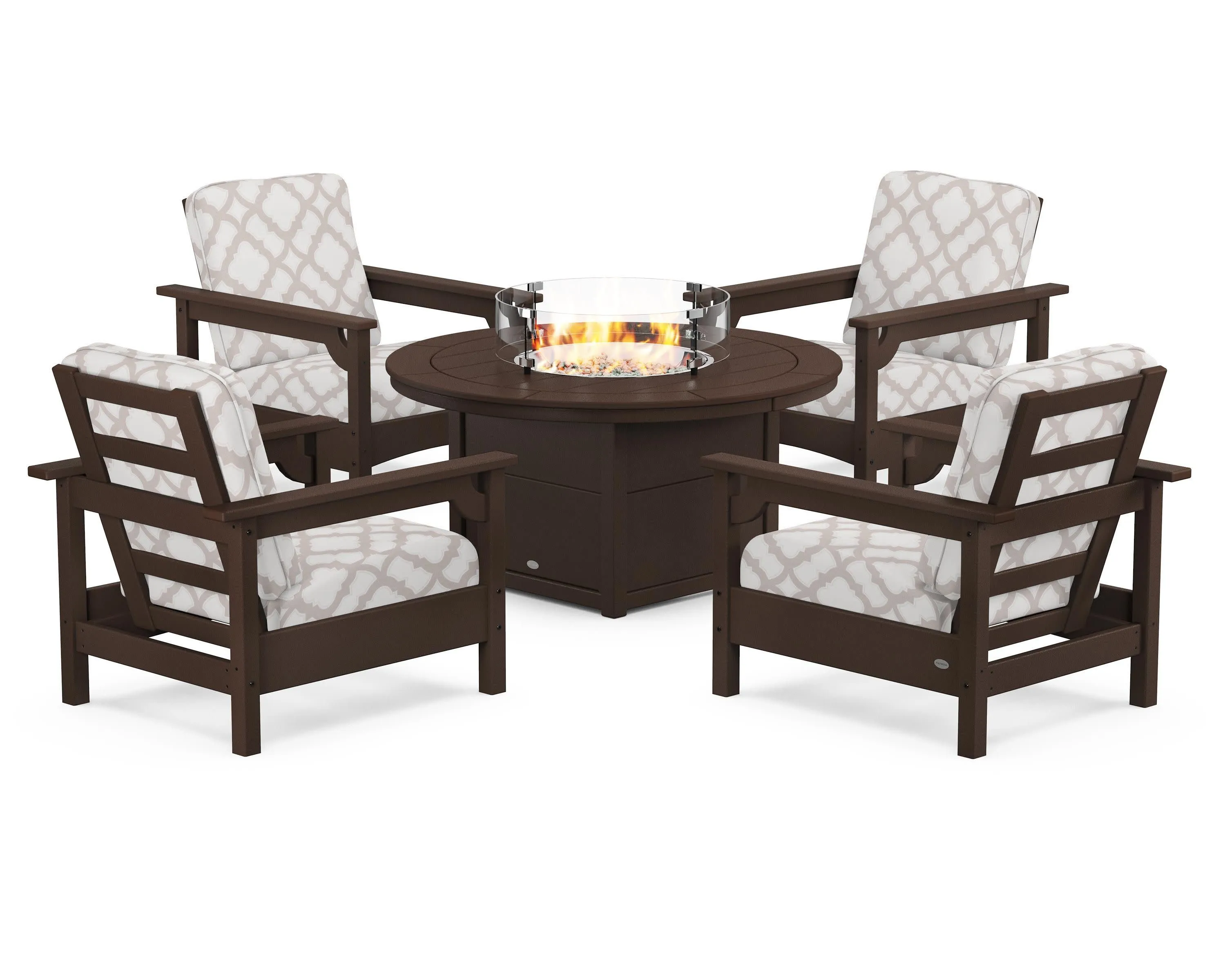Club 5-Piece Conversation Set with Fire Pit Table