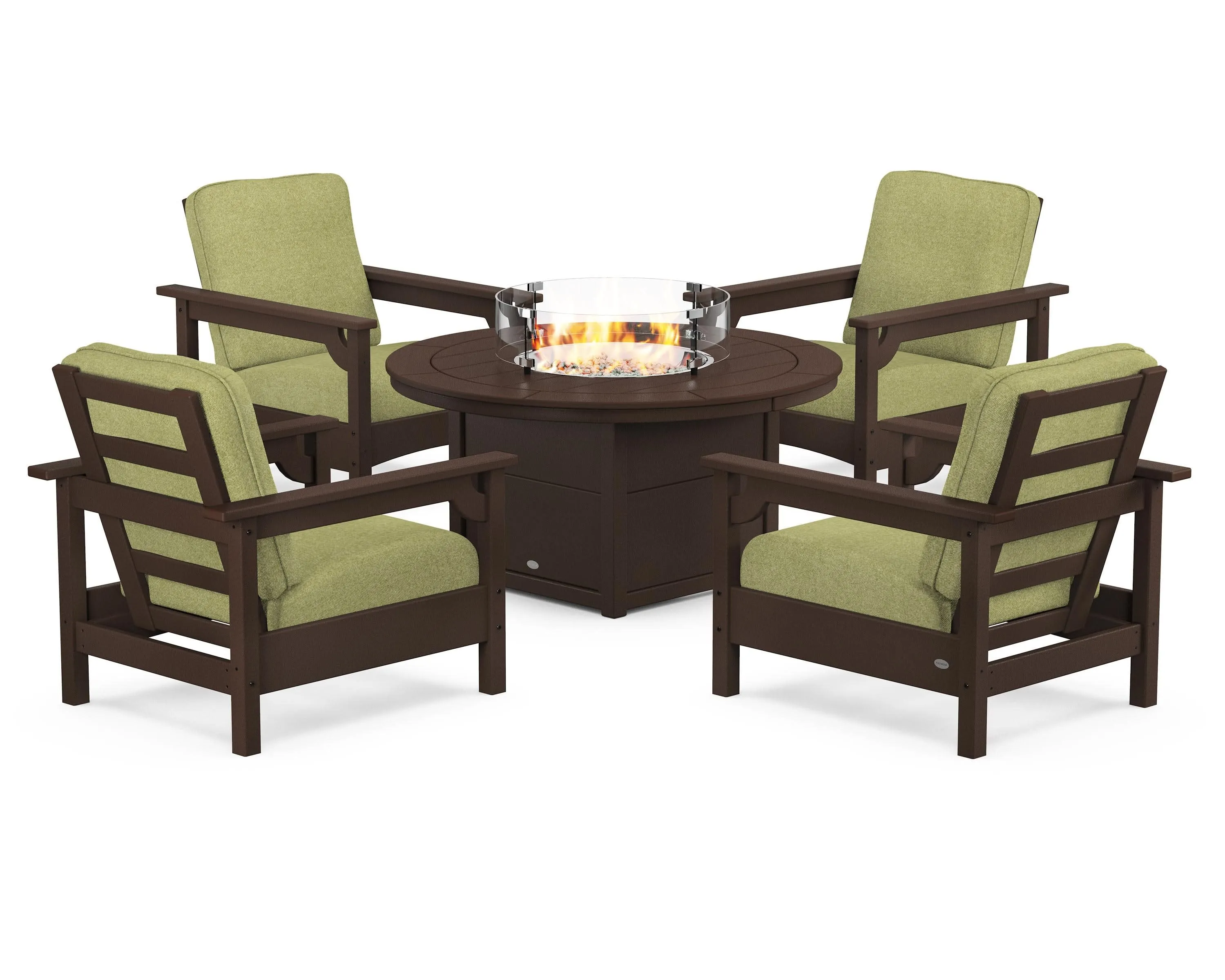 Club 5-Piece Conversation Set with Fire Pit Table