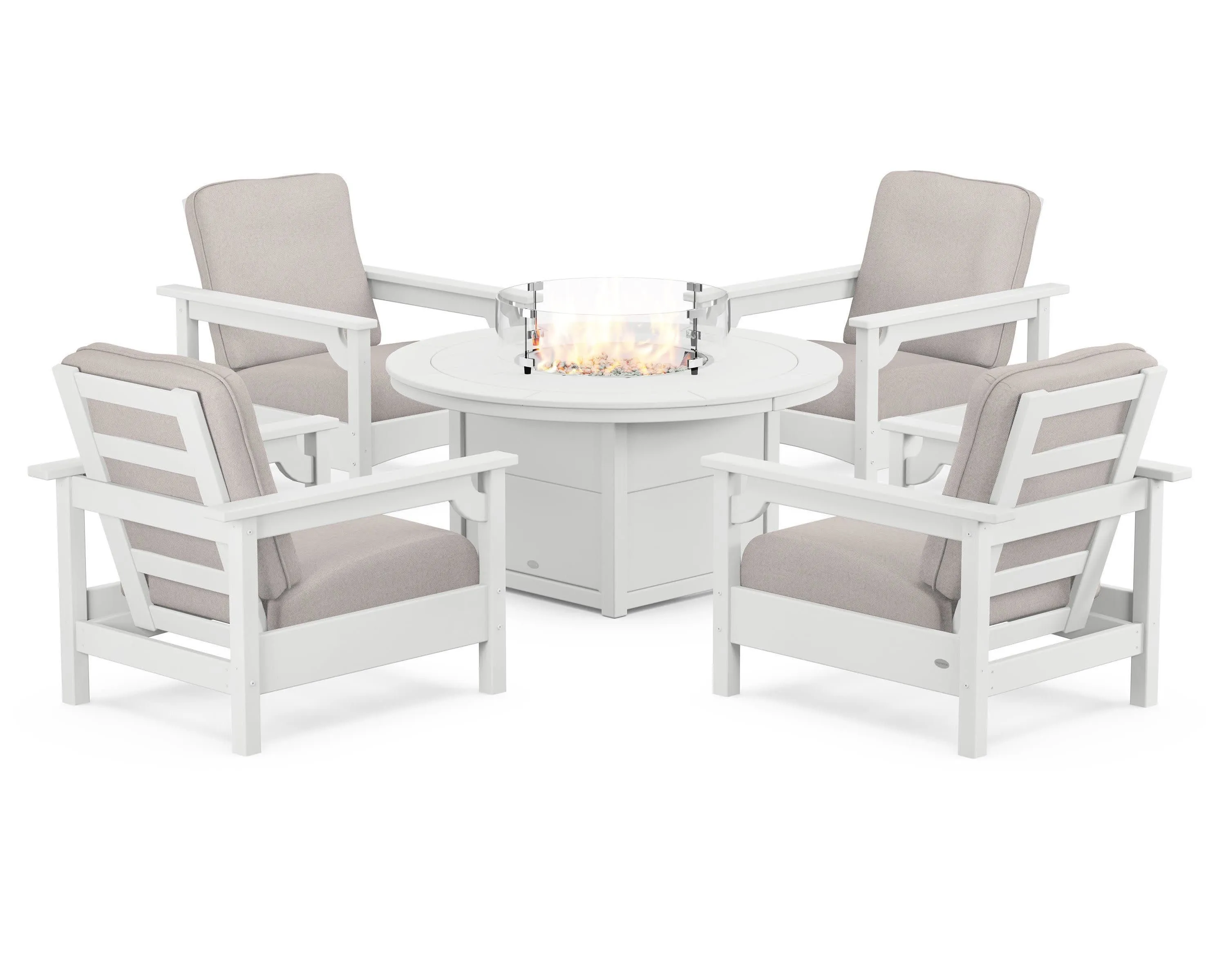 Club 5-Piece Conversation Set with Fire Pit Table