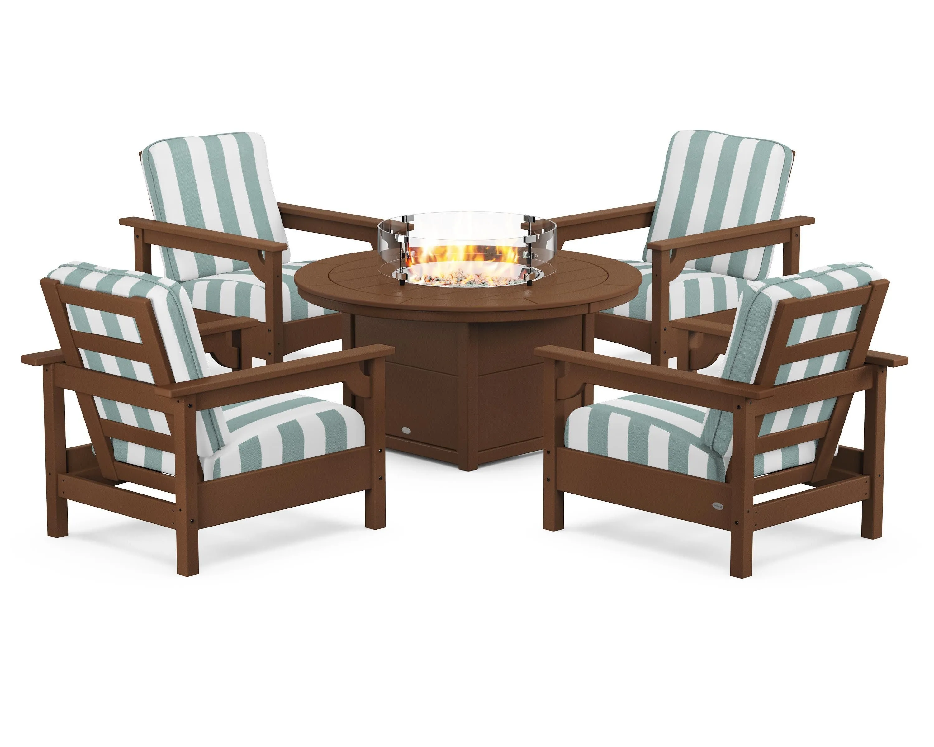 Club 5-Piece Conversation Set with Fire Pit Table