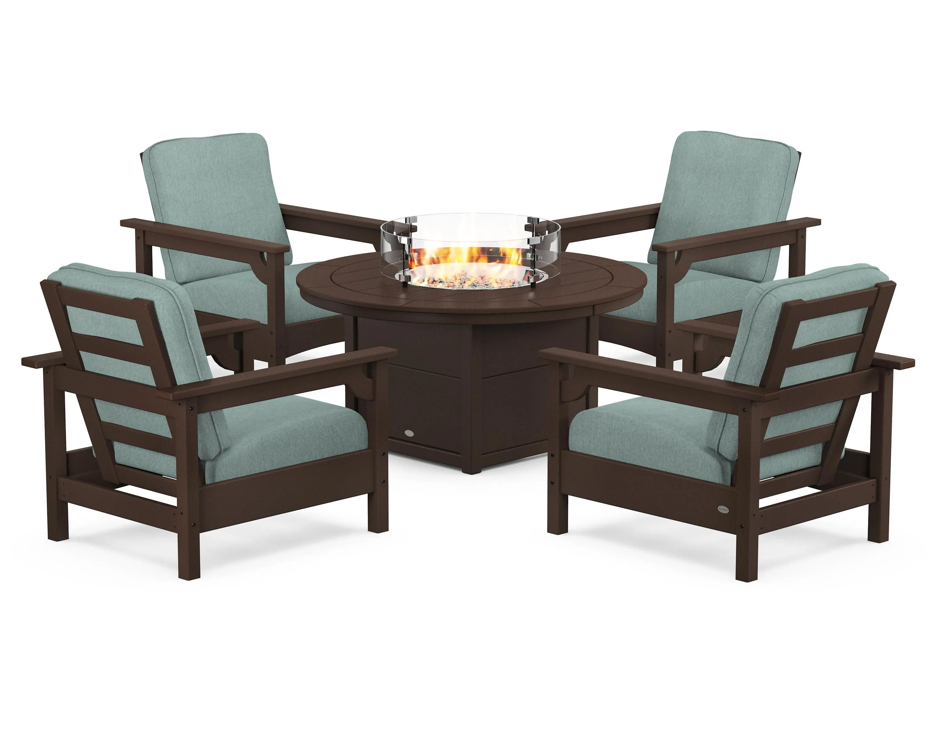 Club 5-Piece Conversation Set with Fire Pit Table
