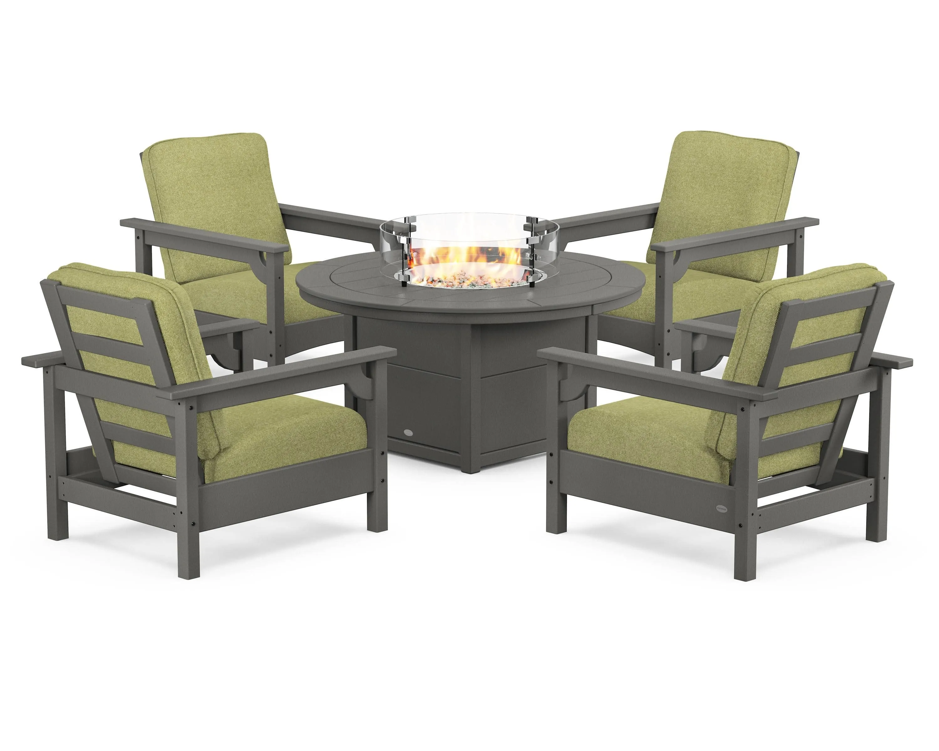Club 5-Piece Conversation Set with Fire Pit Table
