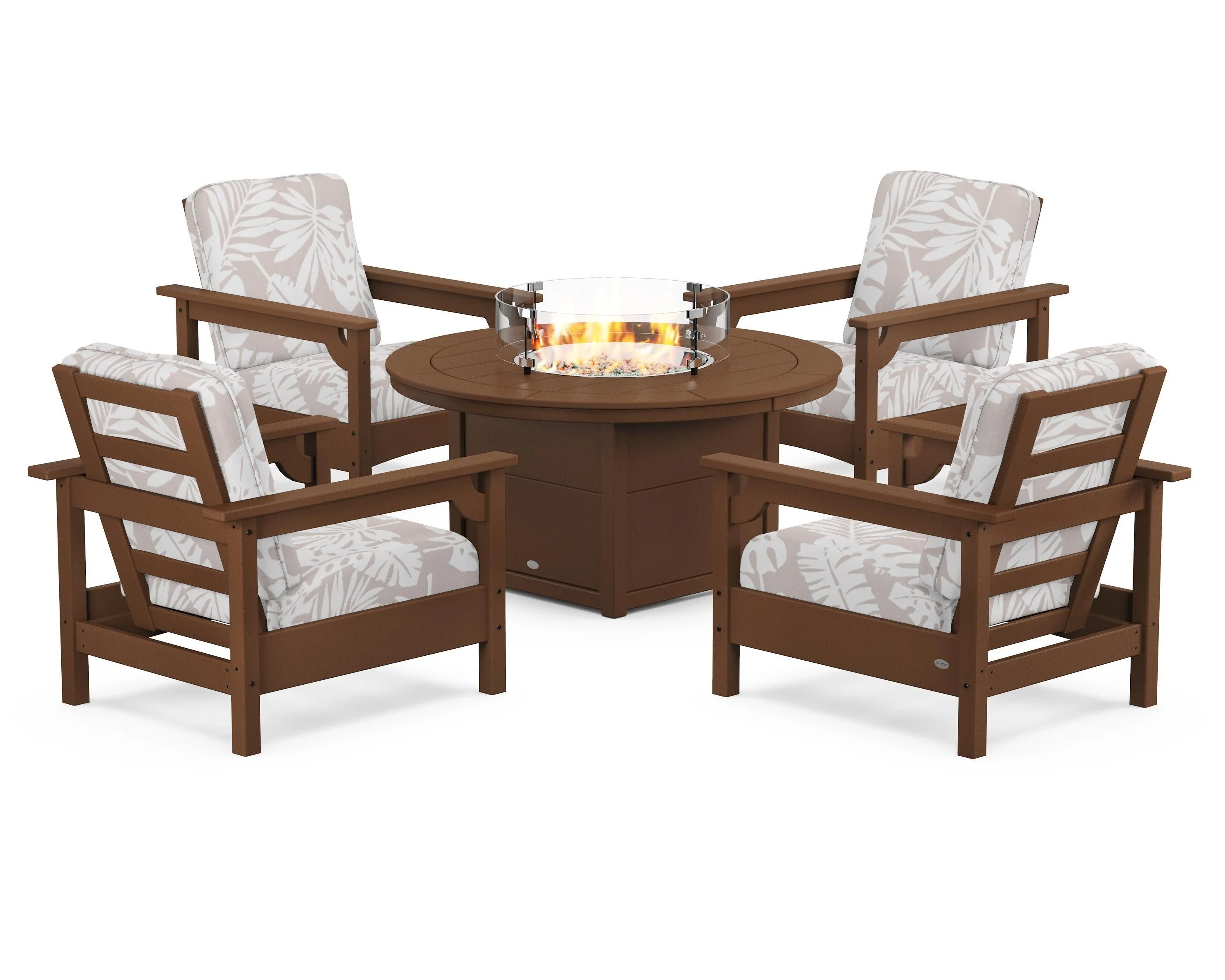 Club 5-Piece Conversation Set with Fire Pit Table