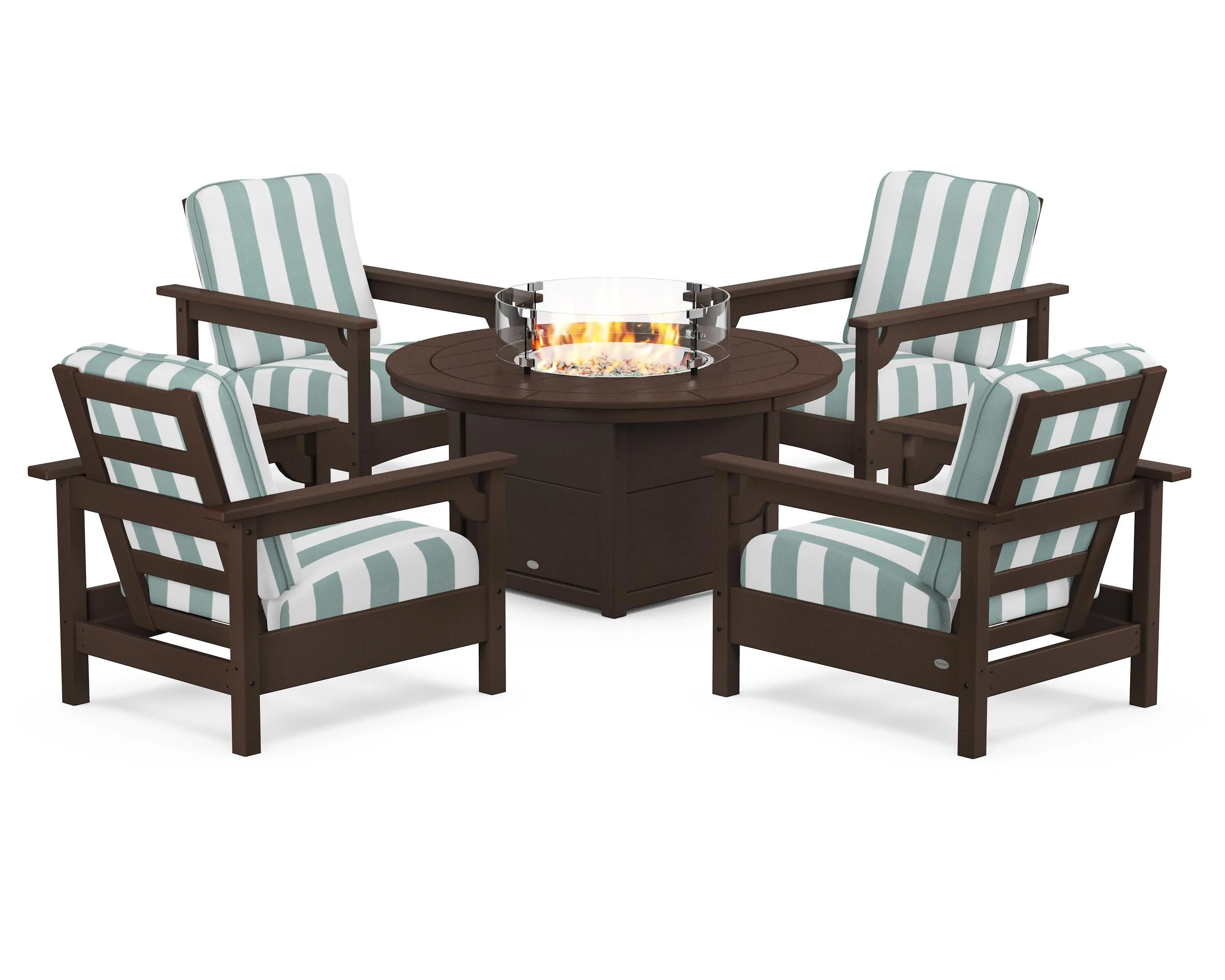 Club 5-Piece Conversation Set with Fire Pit Table