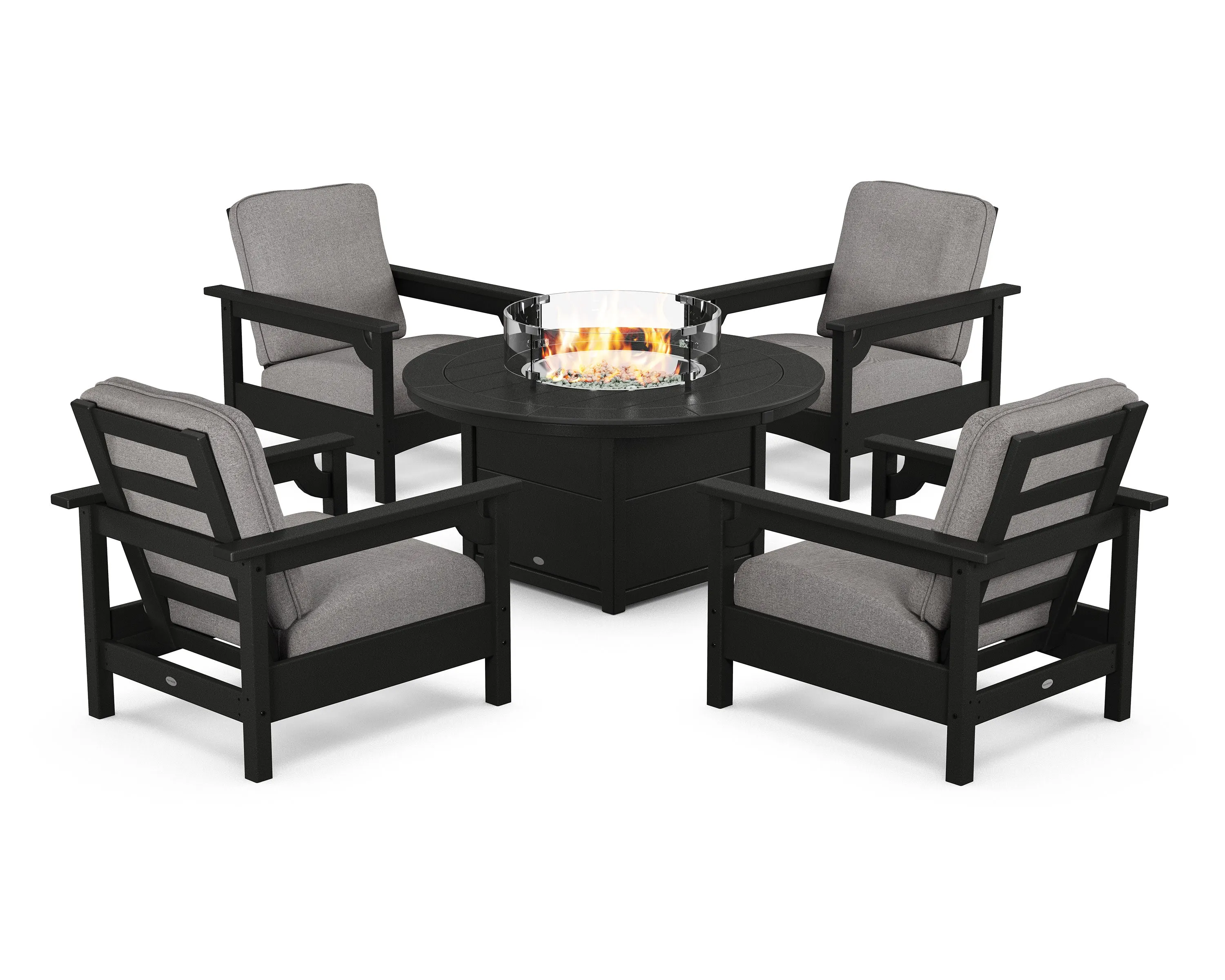 Club 5-Piece Conversation Set with Fire Pit Table