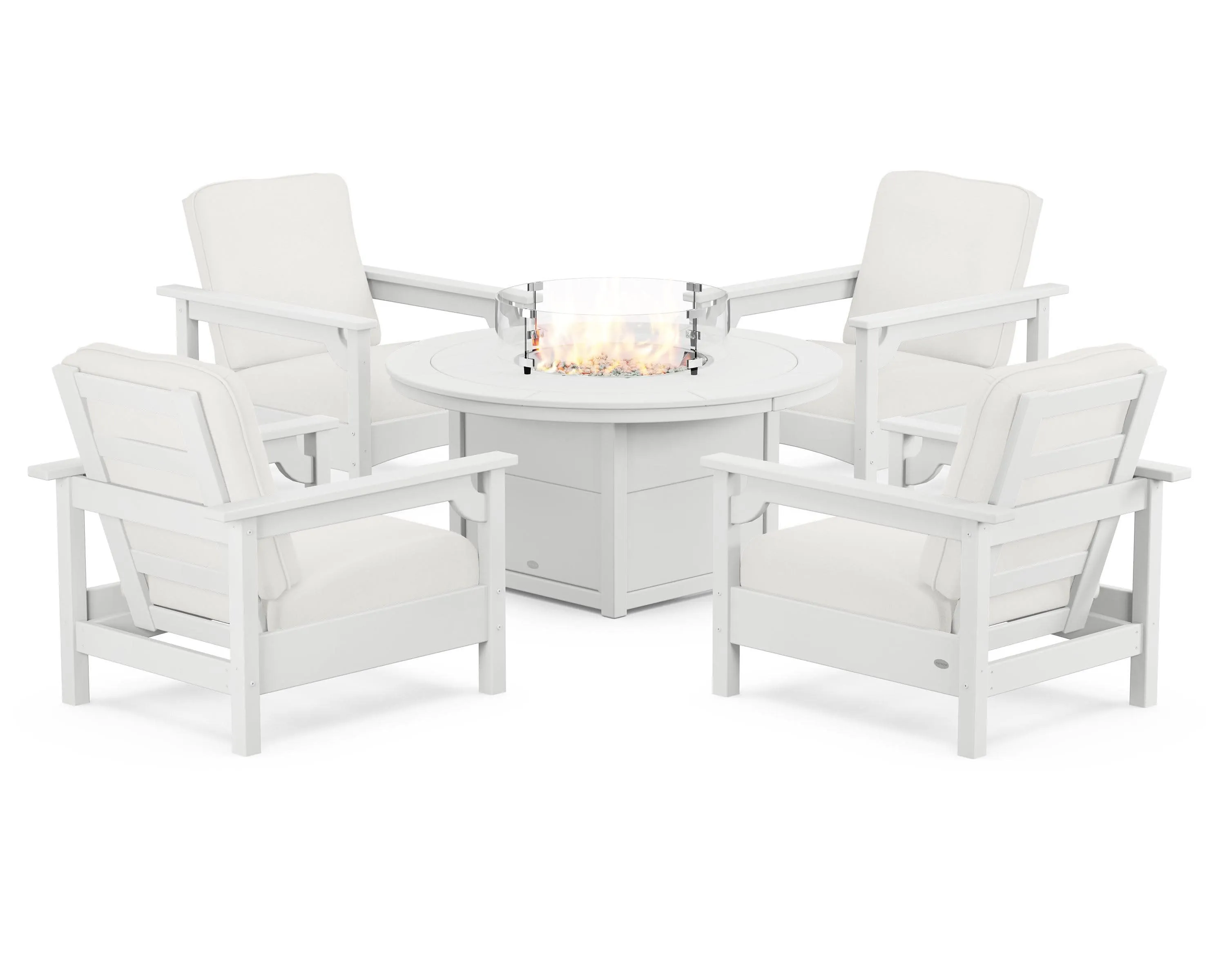Club 5-Piece Conversation Set with Fire Pit Table