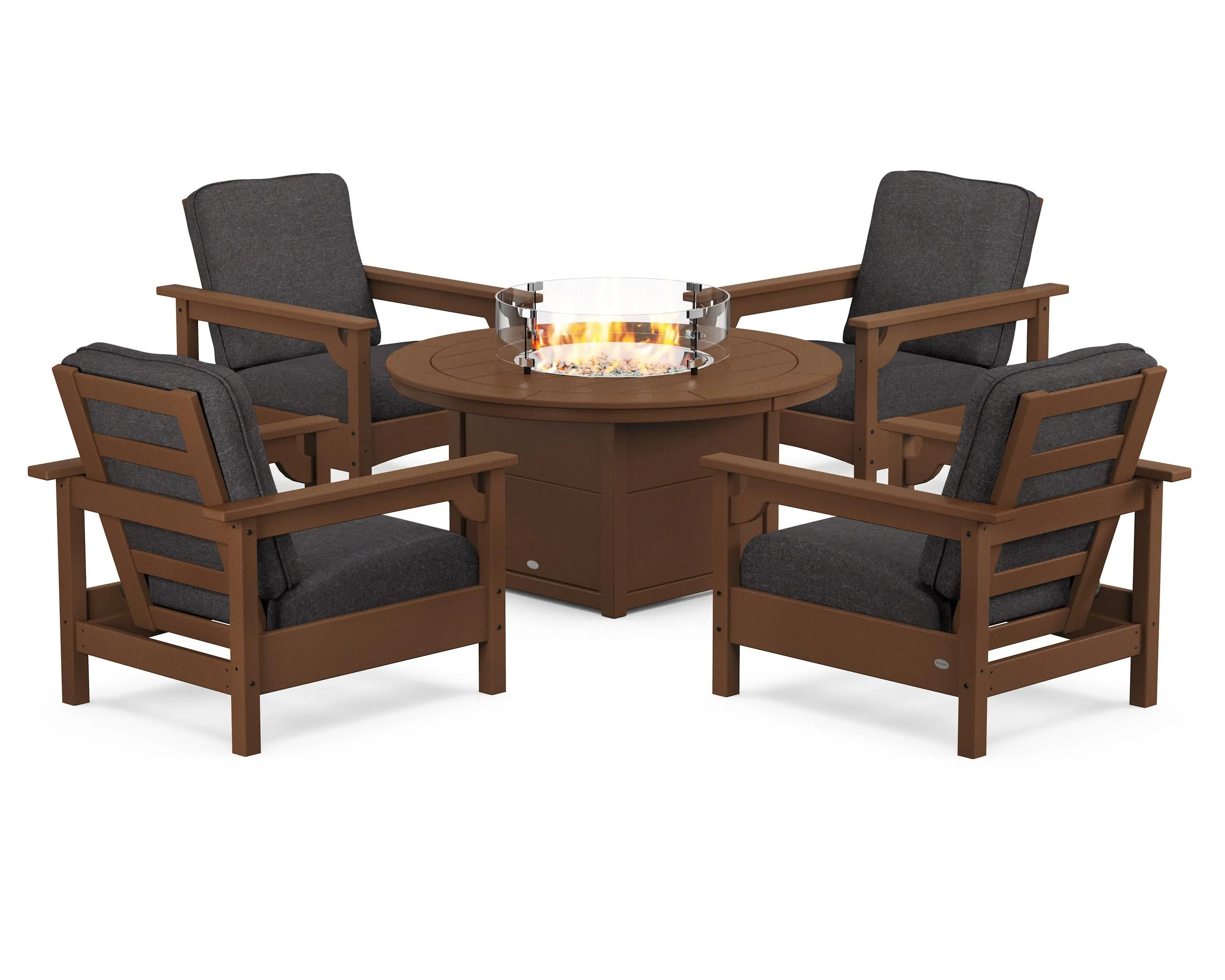 Club 5-Piece Conversation Set with Fire Pit Table