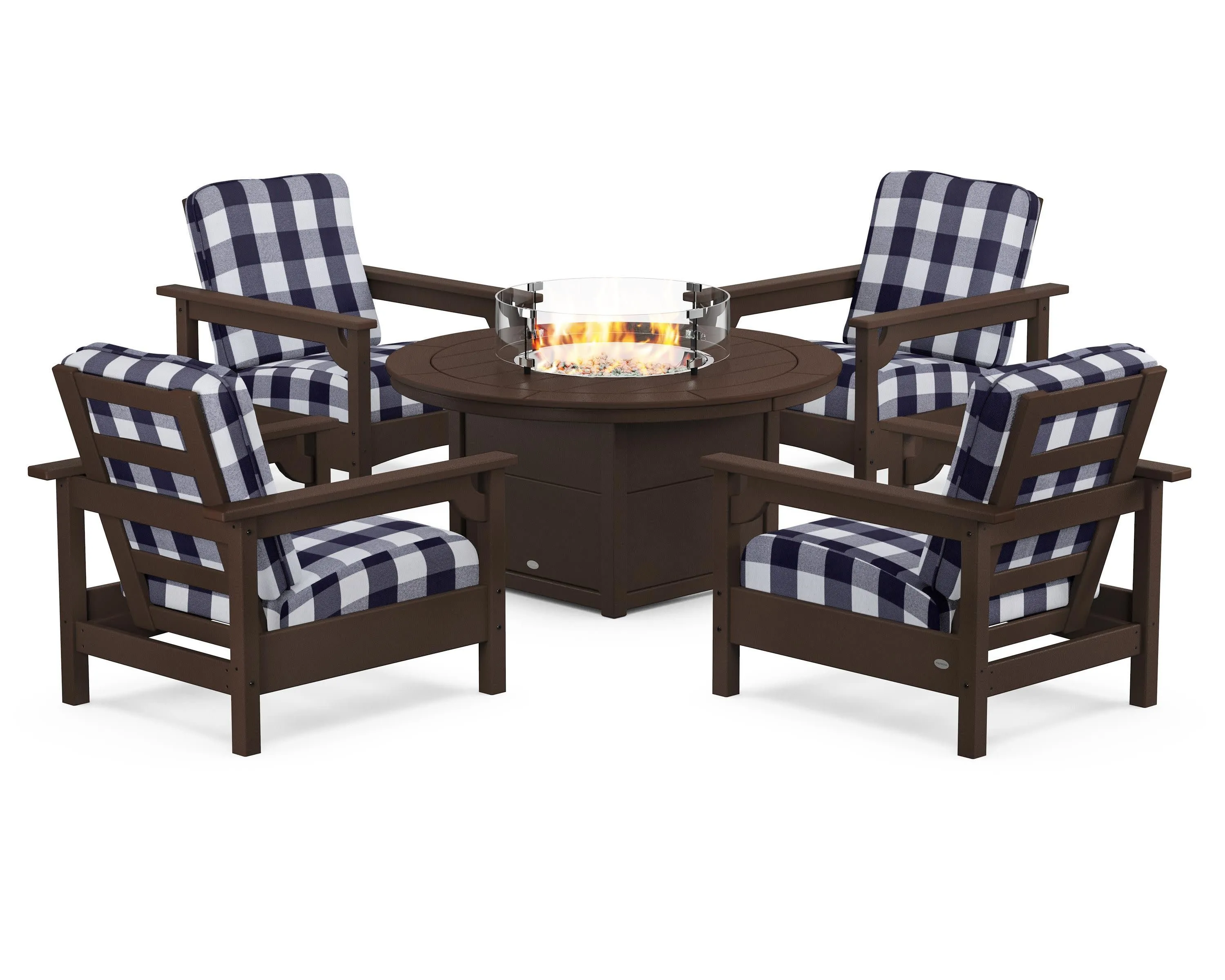 Club 5-Piece Conversation Set with Fire Pit Table