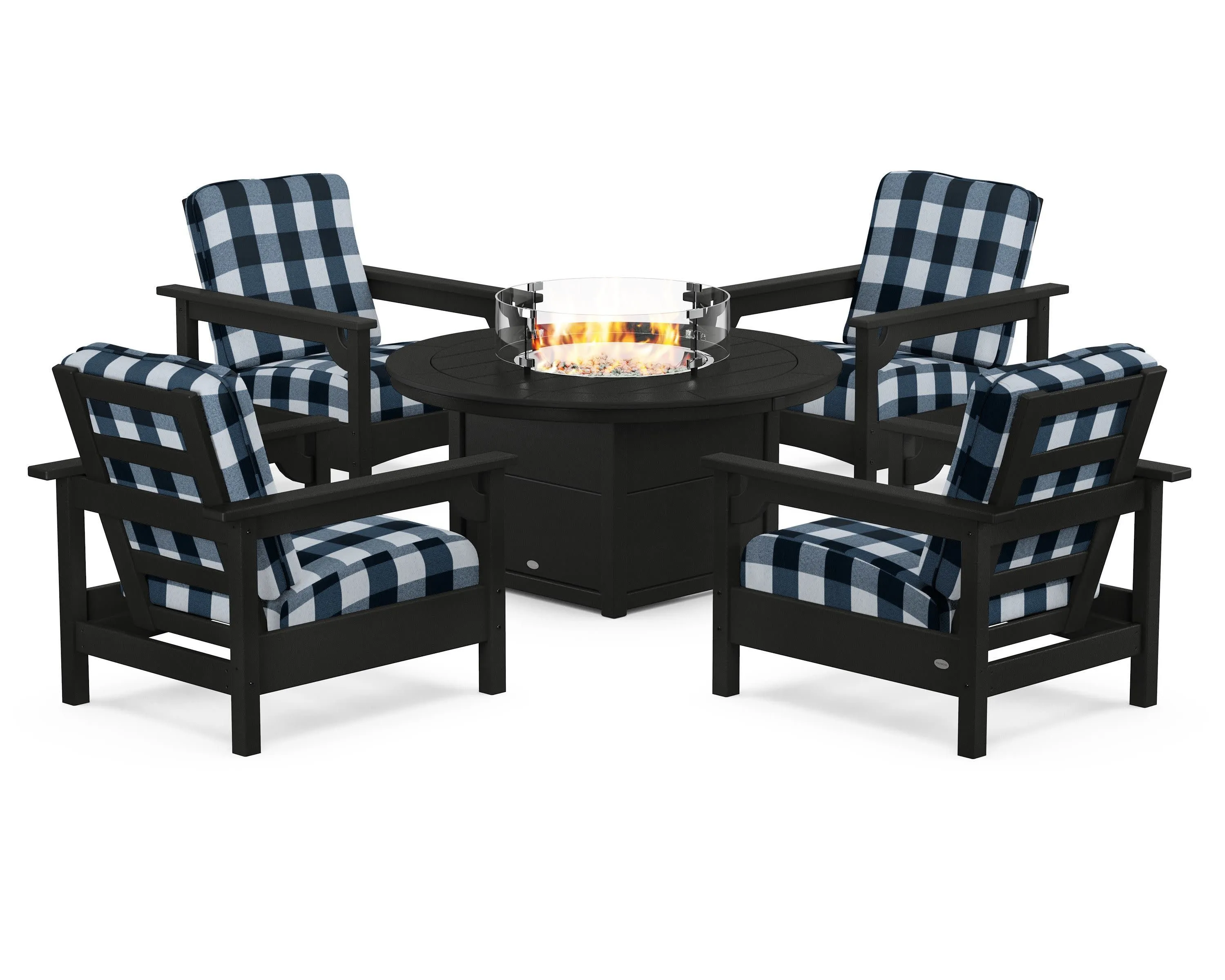 Club 5-Piece Conversation Set with Fire Pit Table