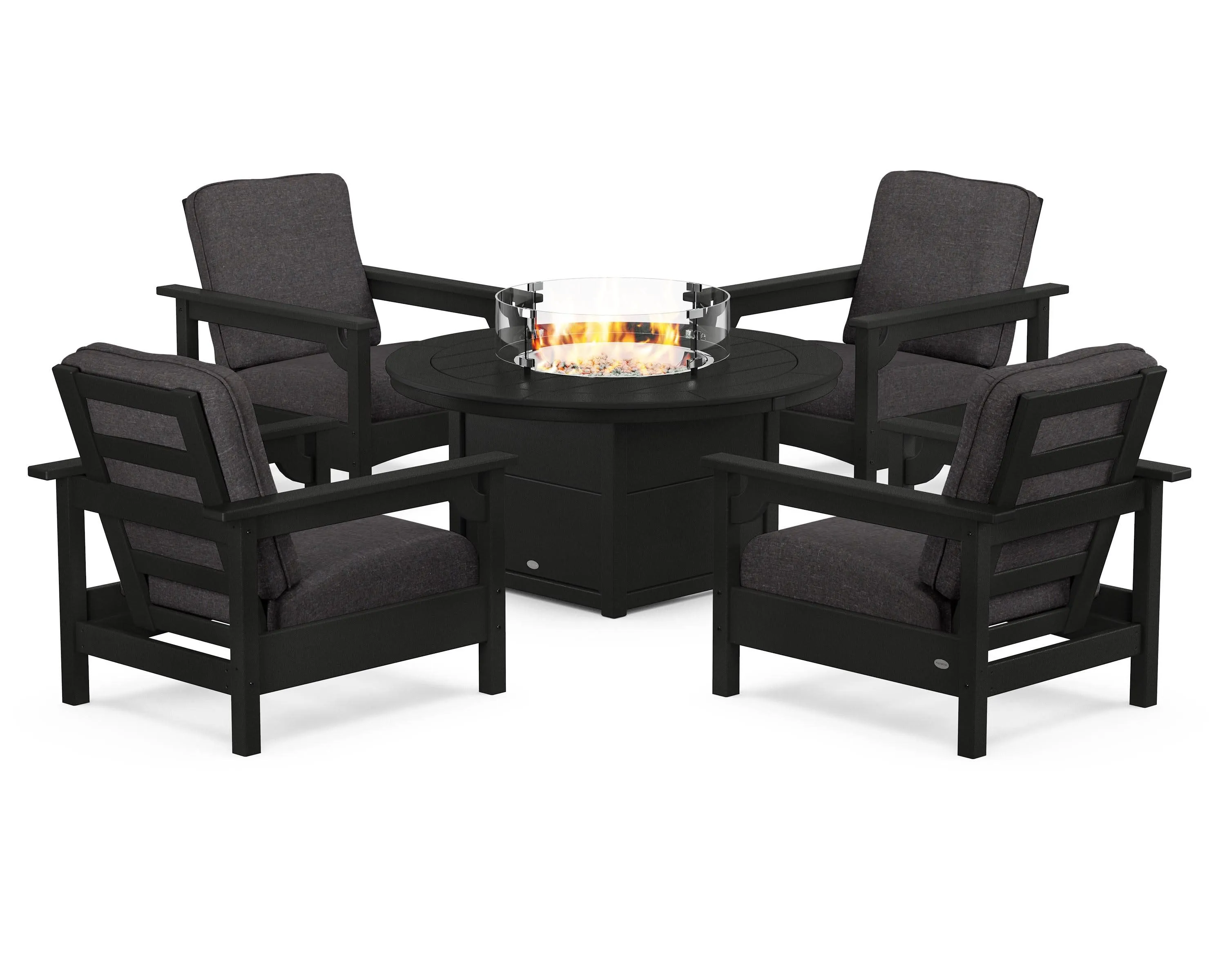 Club 5-Piece Conversation Set with Fire Pit Table