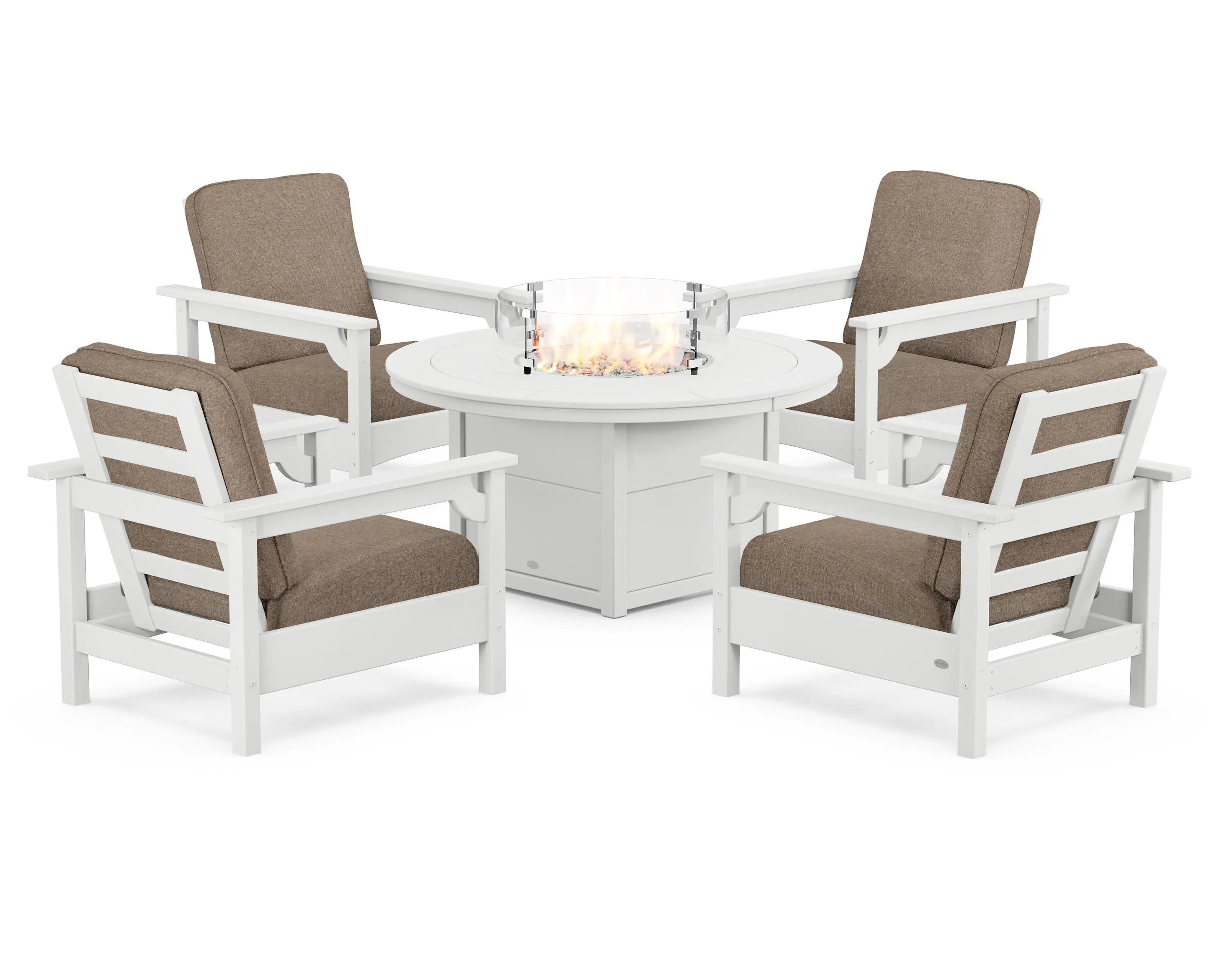 Club 5-Piece Conversation Set with Fire Pit Table