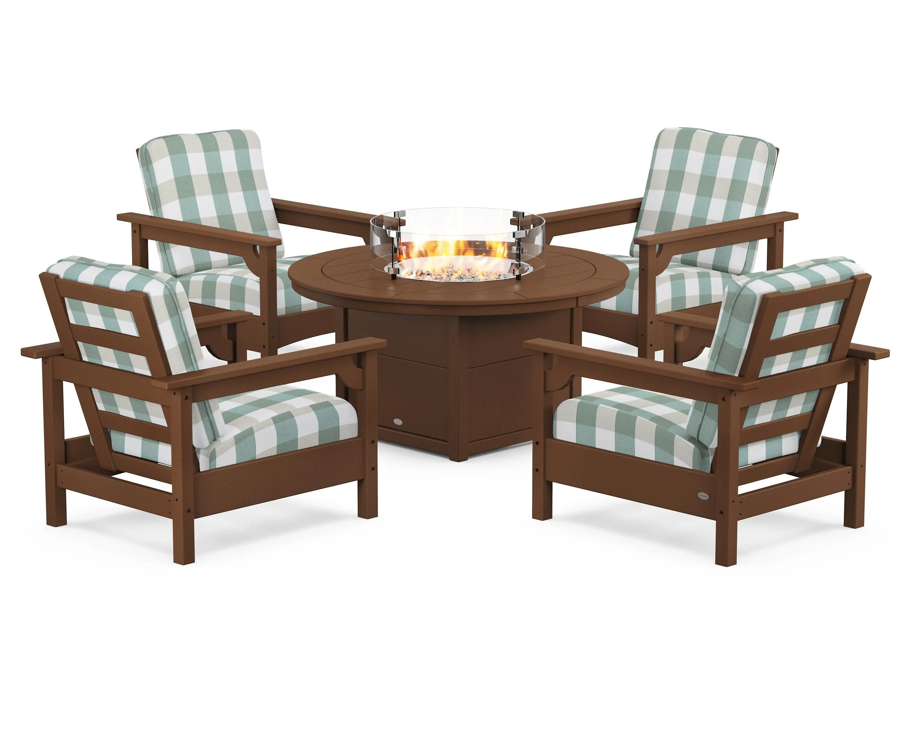 Club 5-Piece Conversation Set with Fire Pit Table