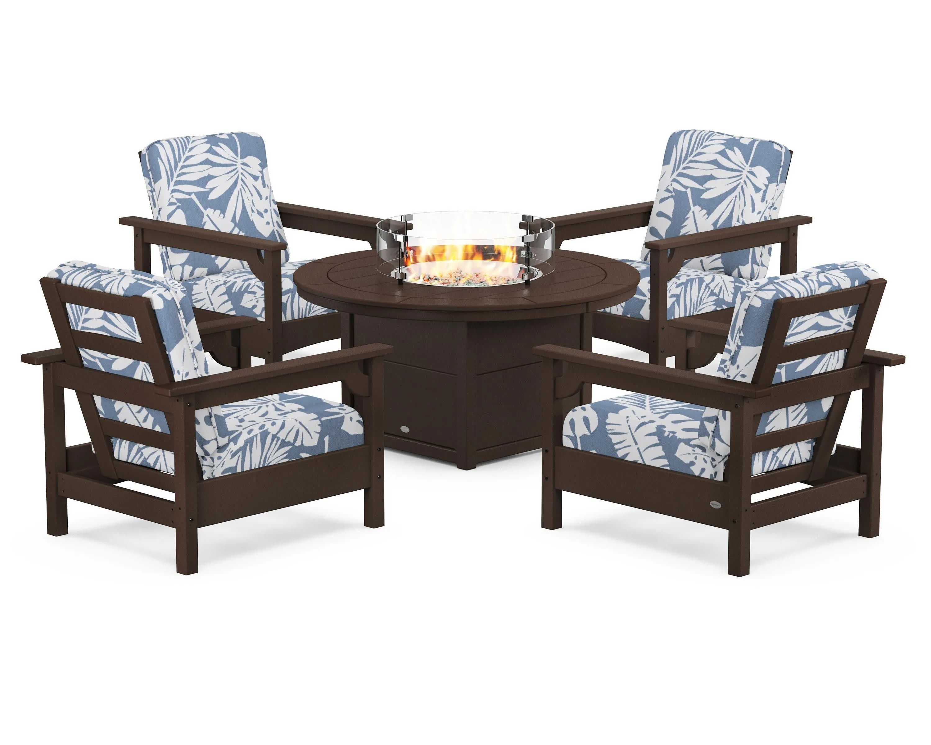 Club 5-Piece Conversation Set with Fire Pit Table
