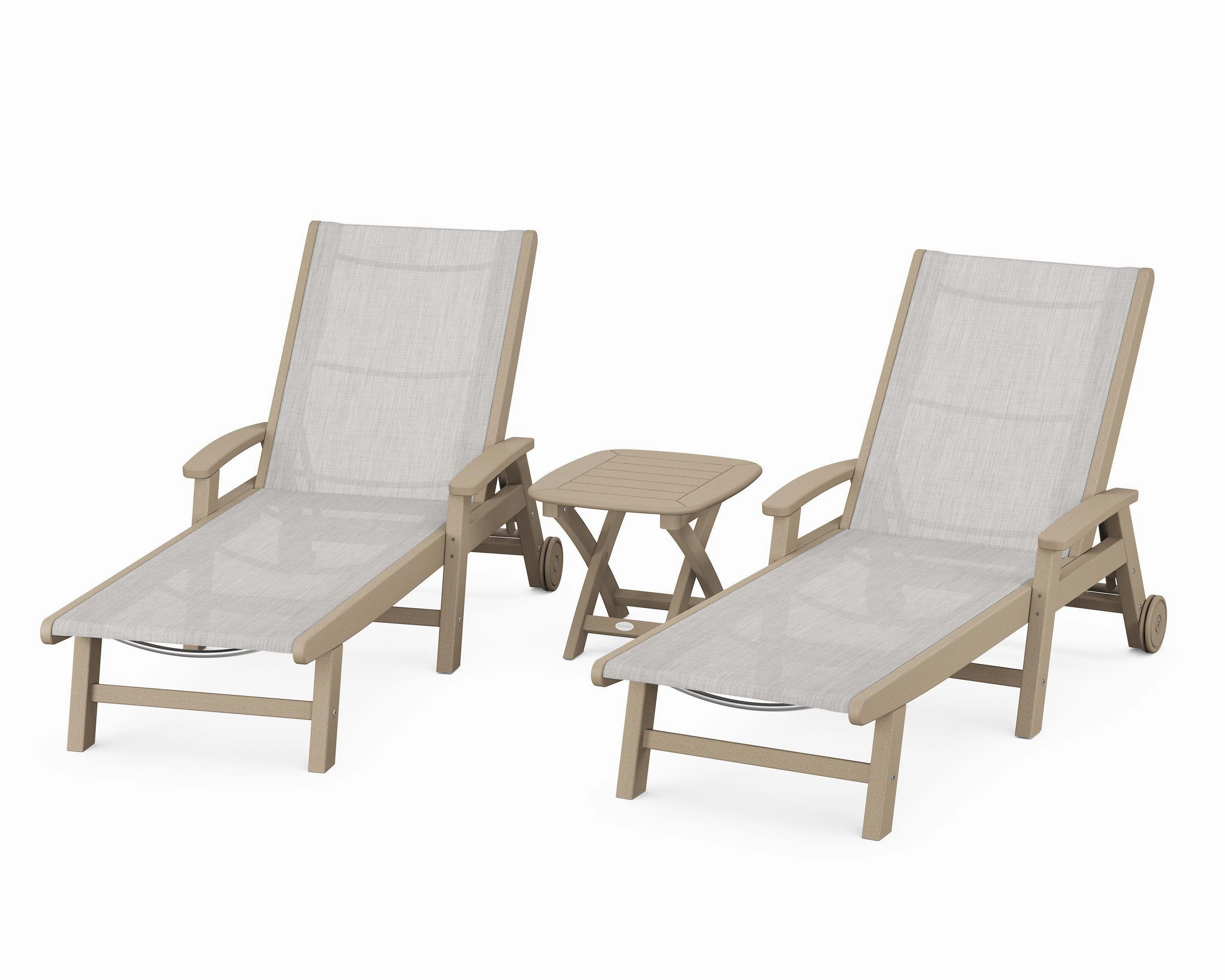 Coastal 3-Piece Wheeled Chaise Set