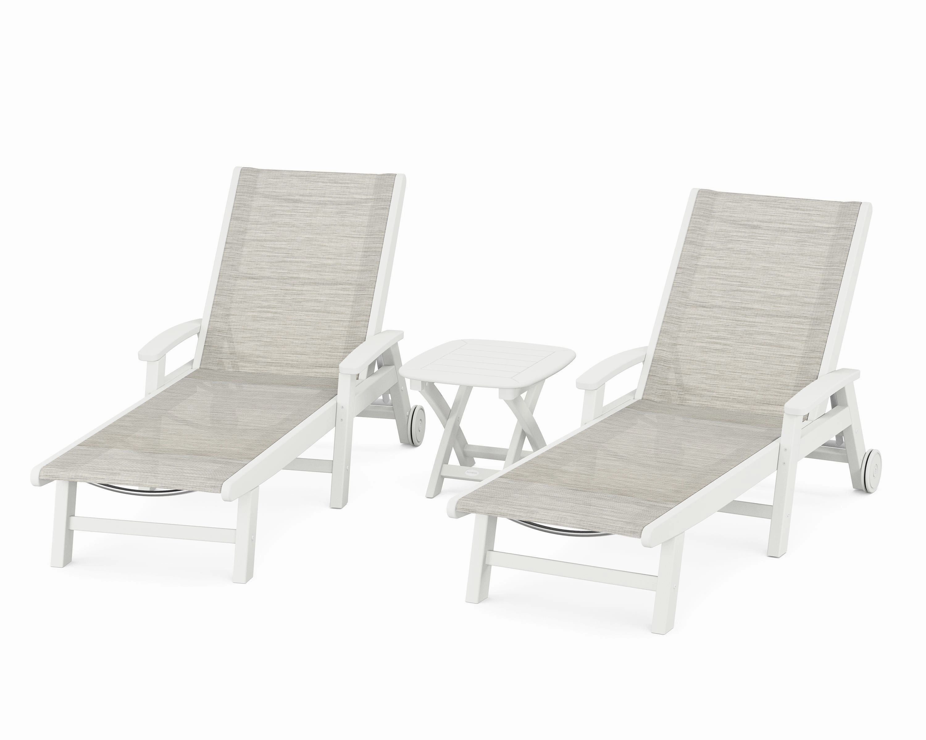 Coastal 3-Piece Wheeled Chaise Set