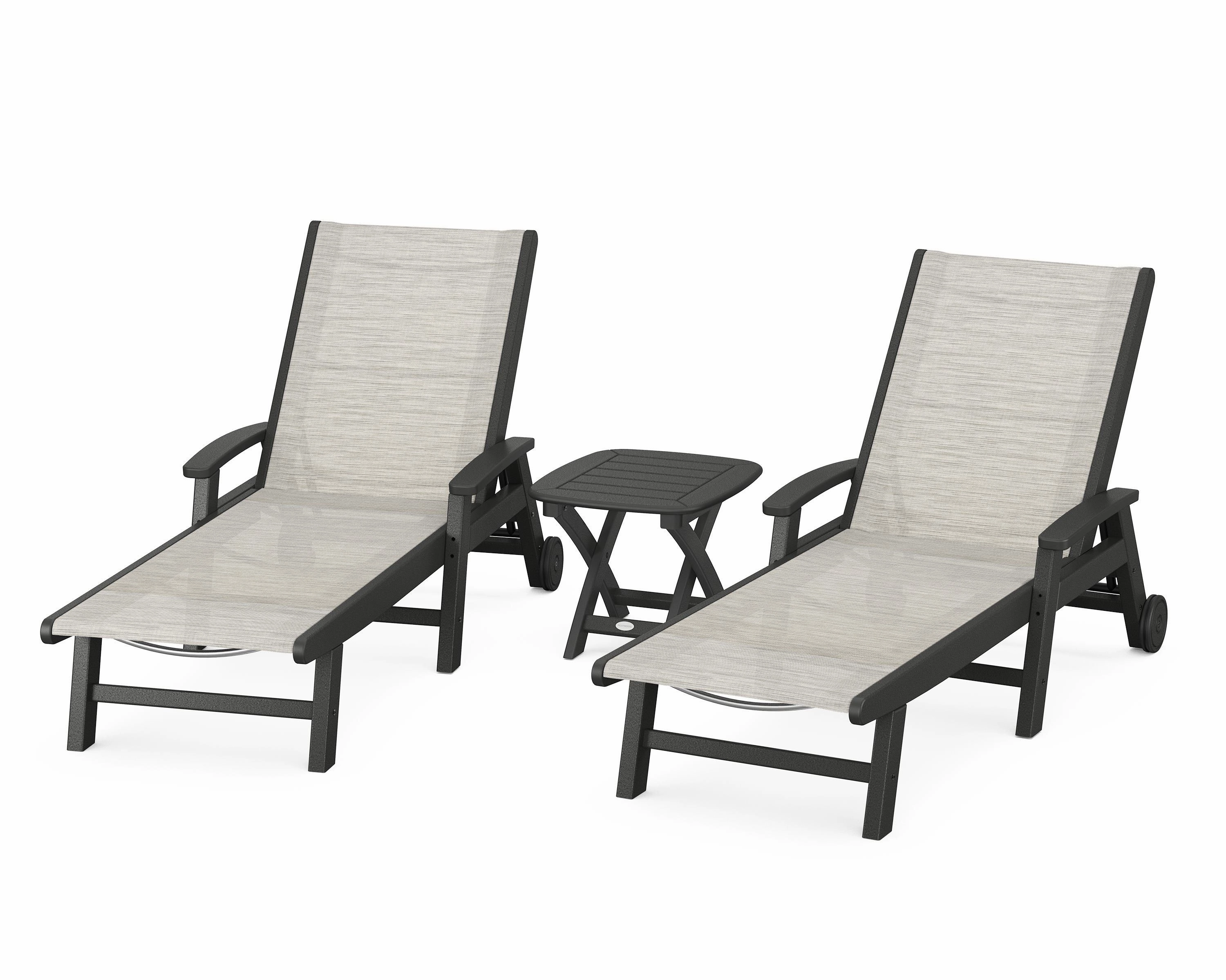Coastal 3-Piece Wheeled Chaise Set