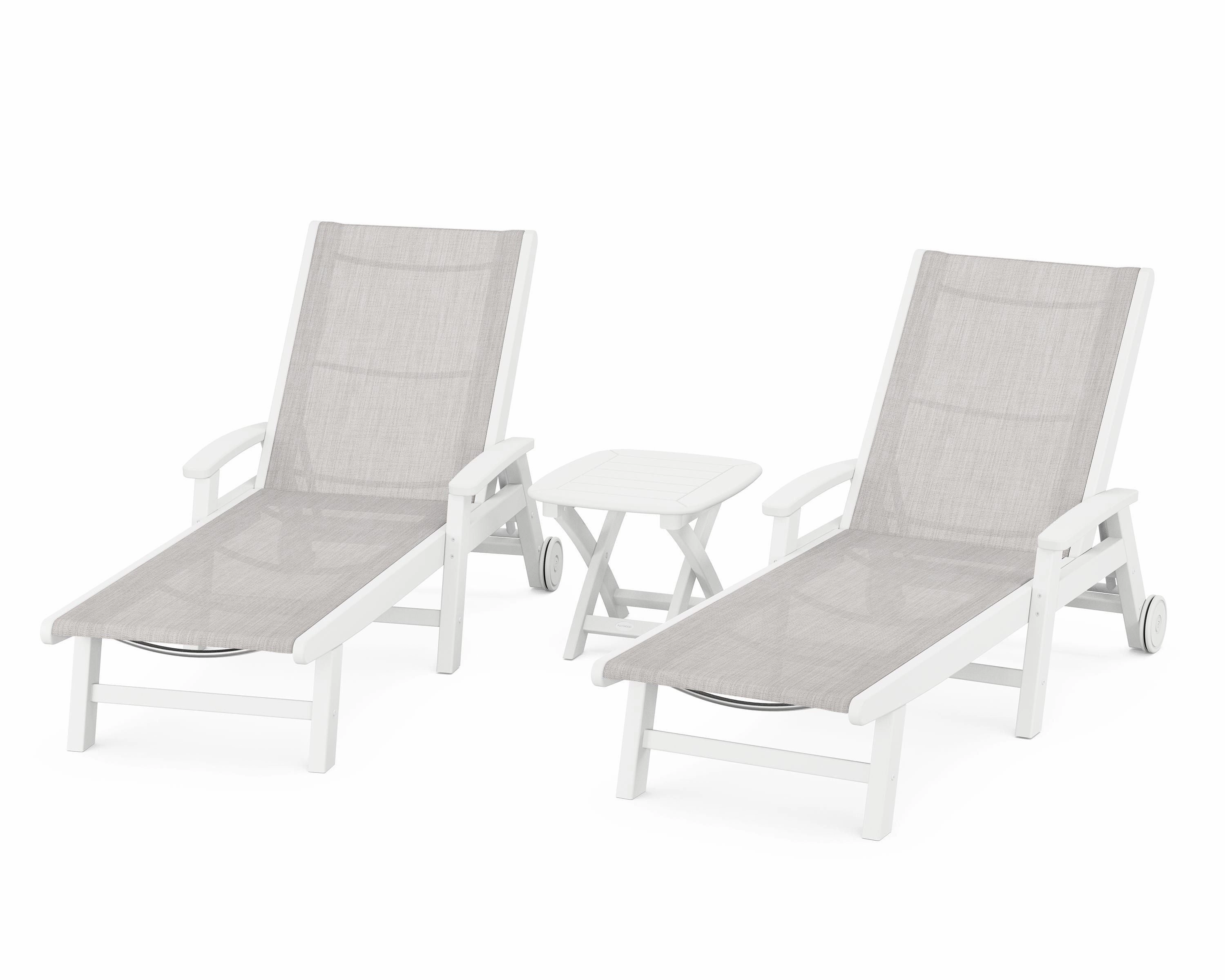 Coastal 3-Piece Wheeled Chaise Set