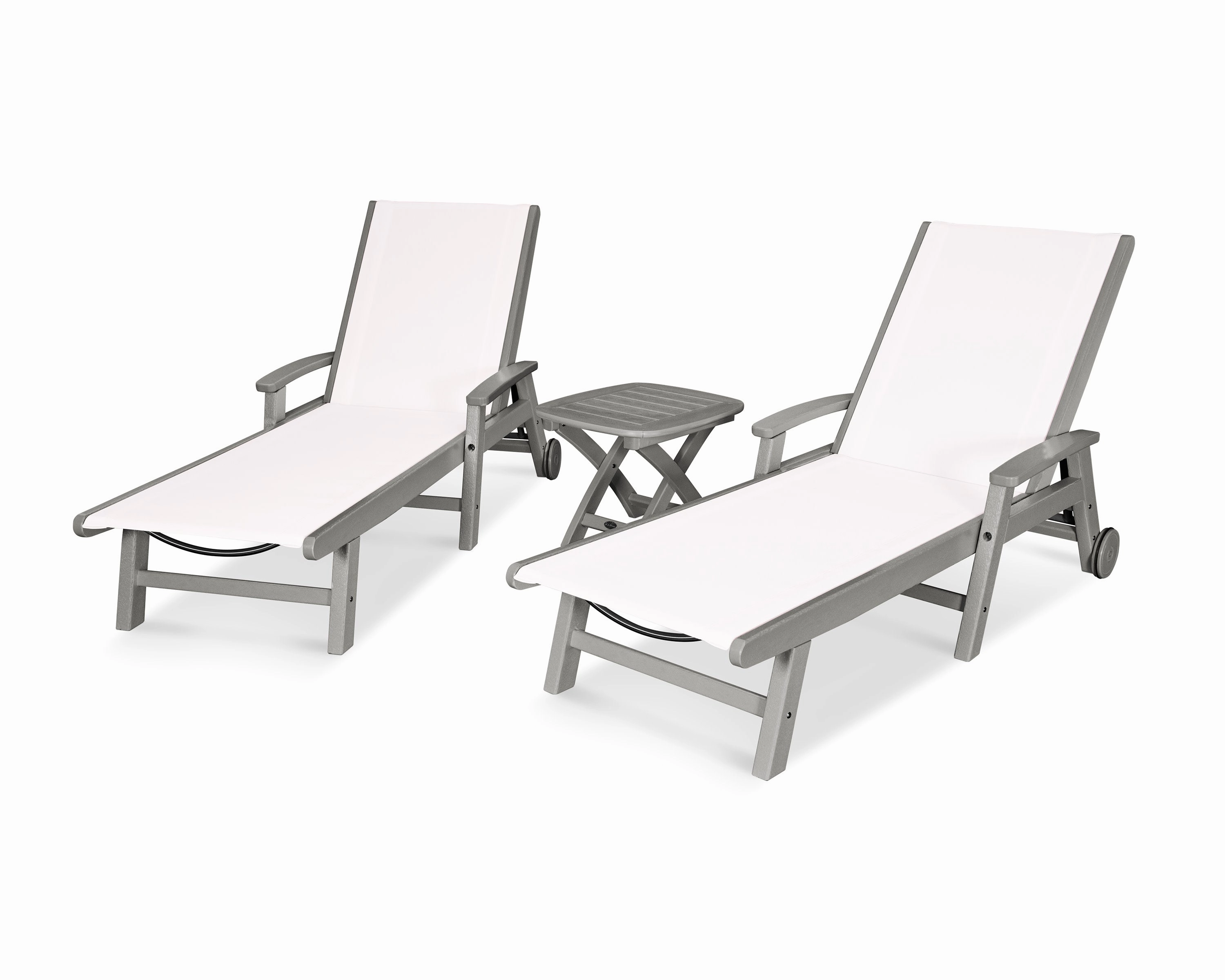Coastal 3-Piece Wheeled Chaise Setoutdoor patio dining furniture set