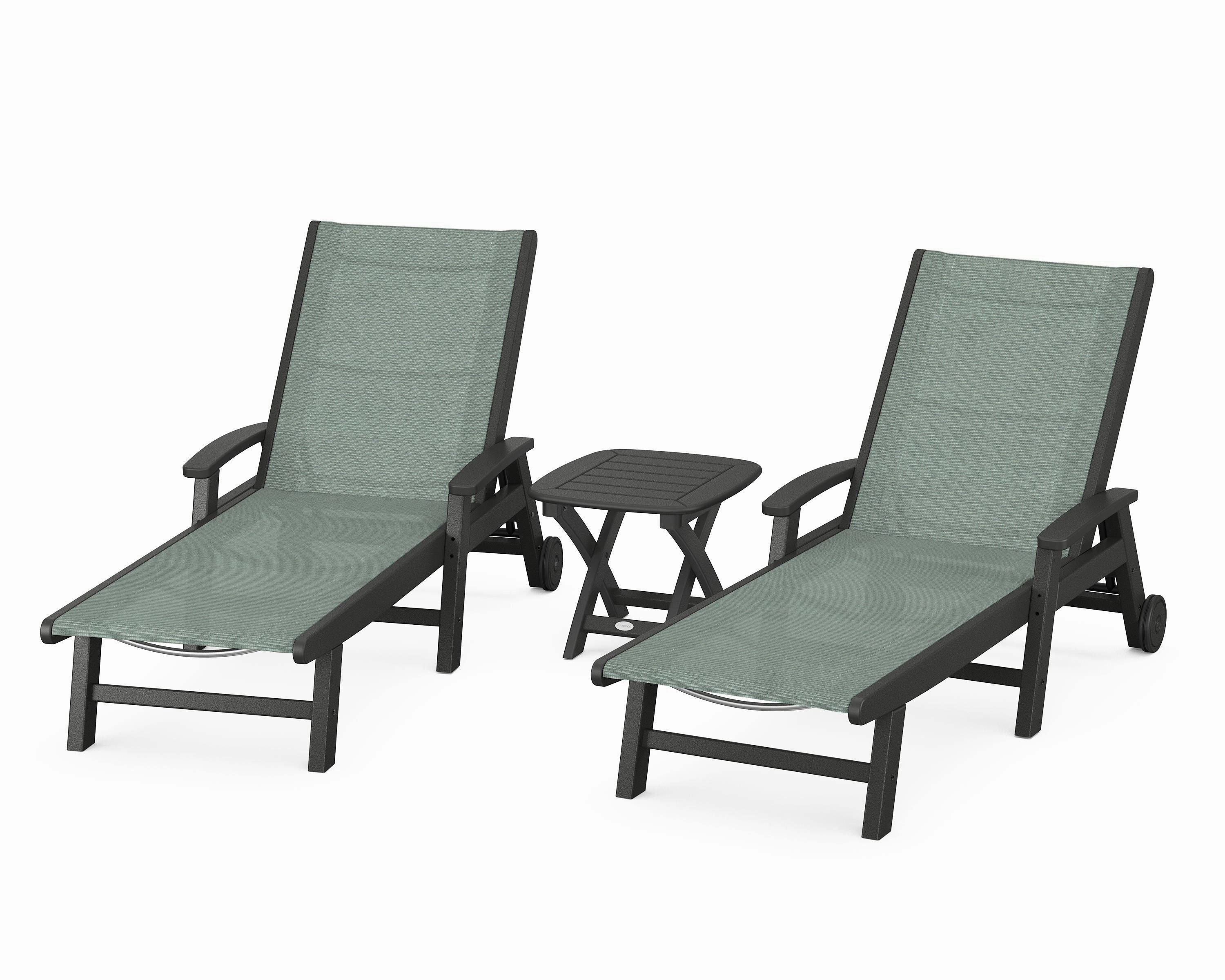 Coastal 3-Piece Wheeled Chaise Set