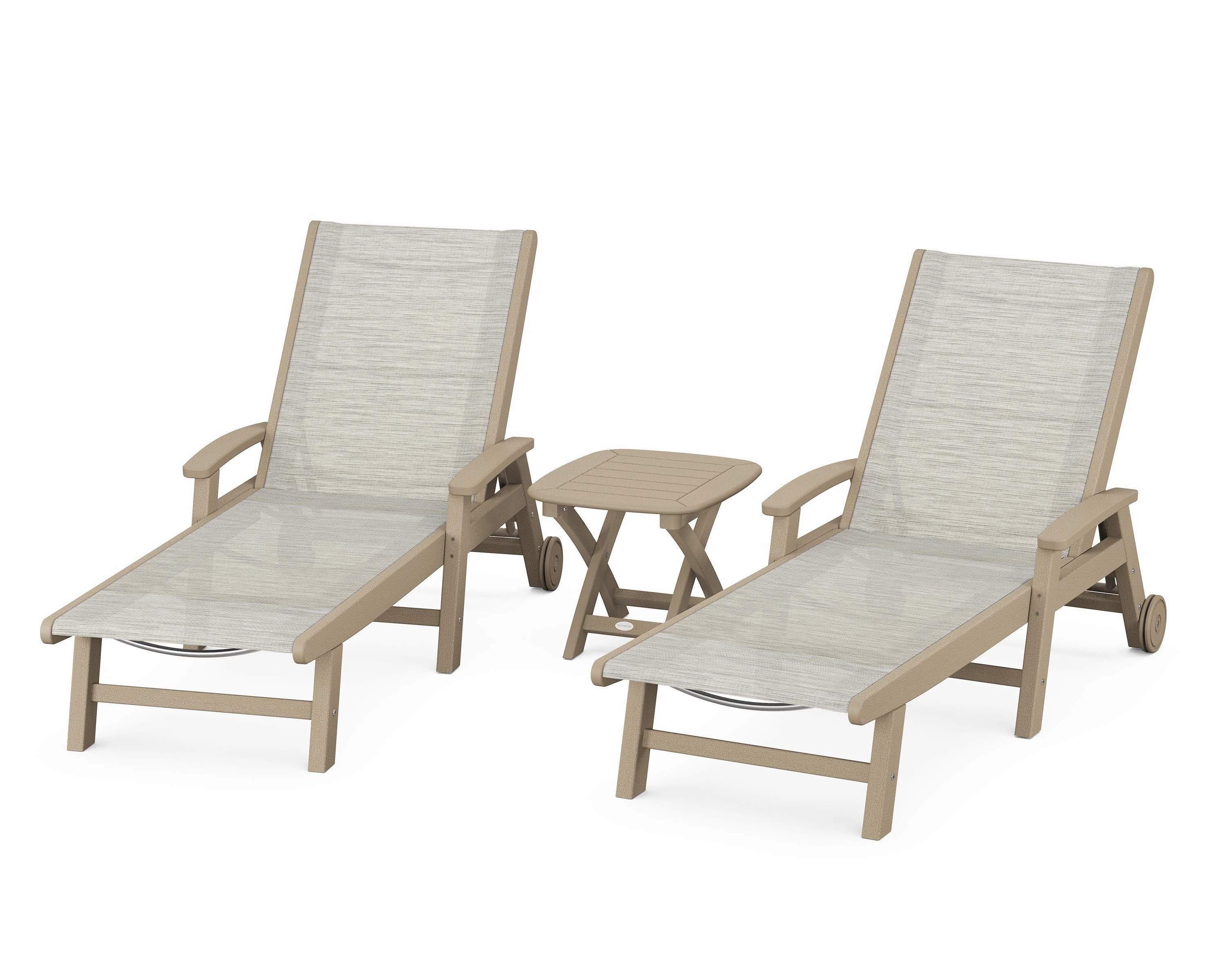 Coastal 3-Piece Wheeled Chaise Set