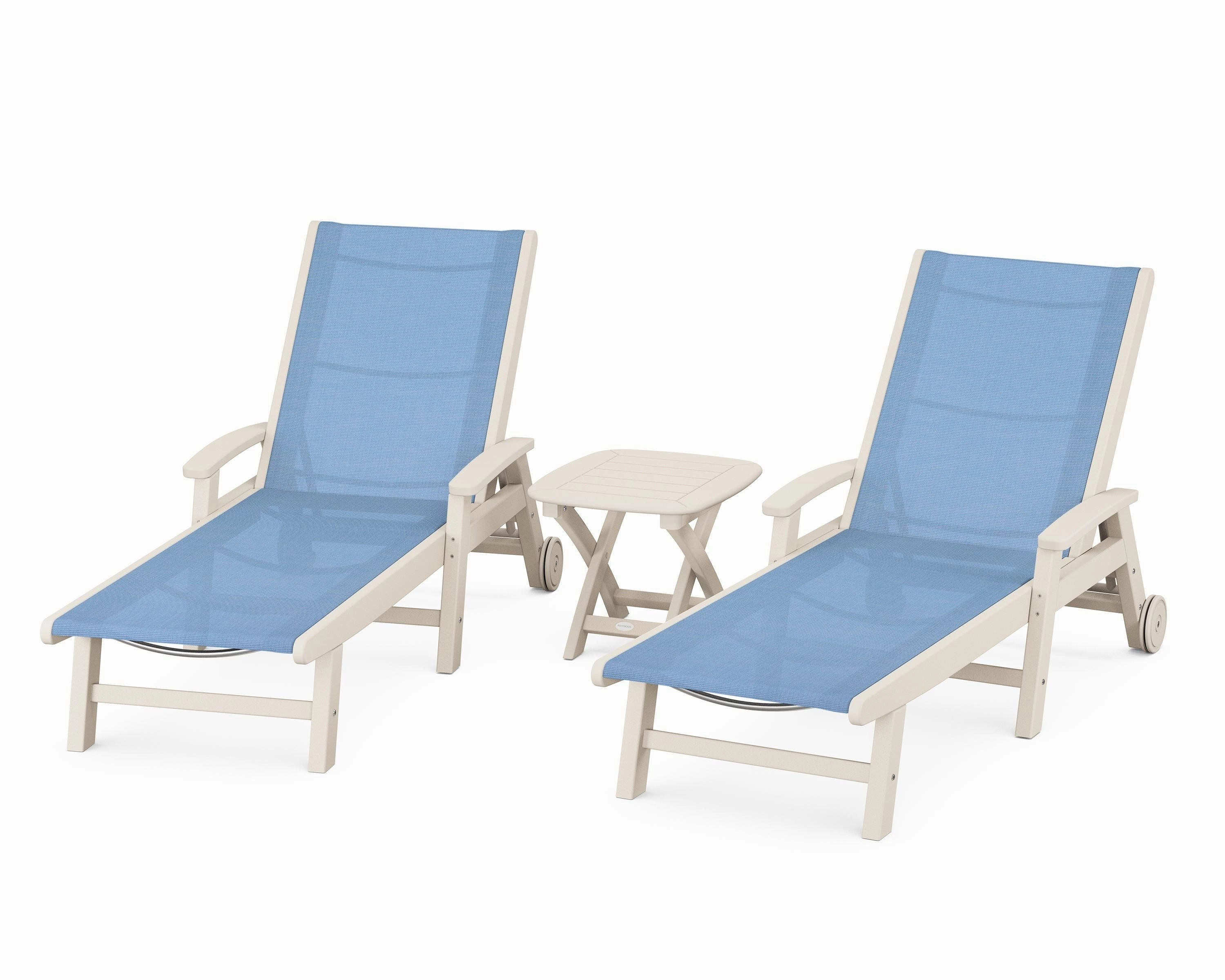 Coastal 3-Piece Wheeled Chaise Set