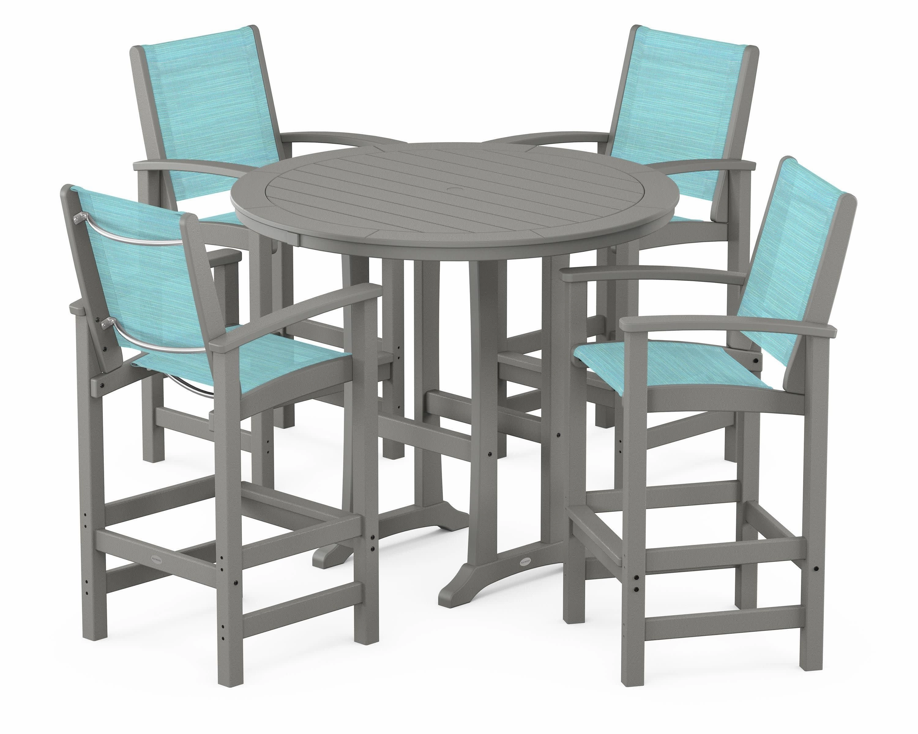 Coastal 5-Piece Nautical Trestle Bar Set
