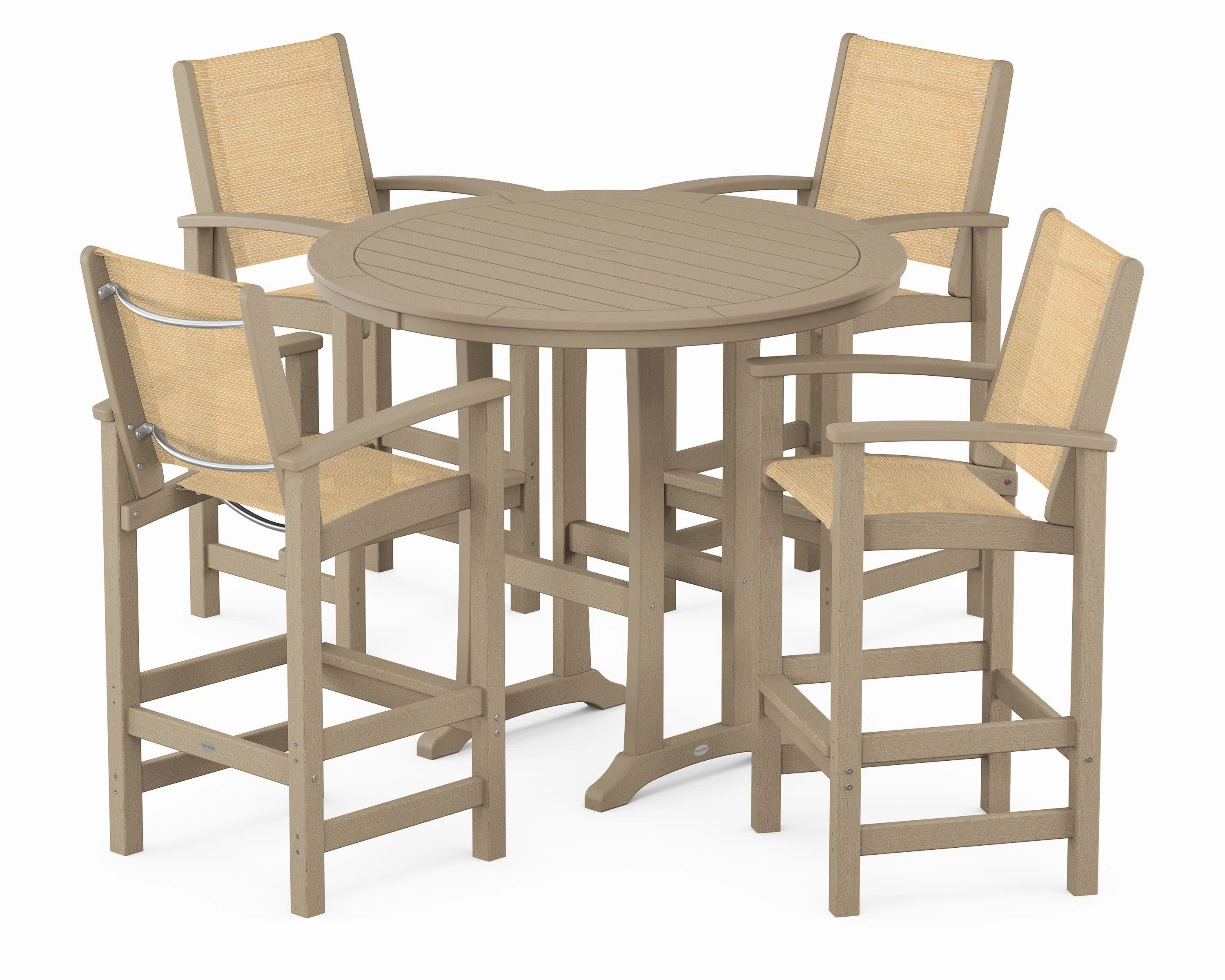 Coastal 5-Piece Nautical Trestle Bar Set