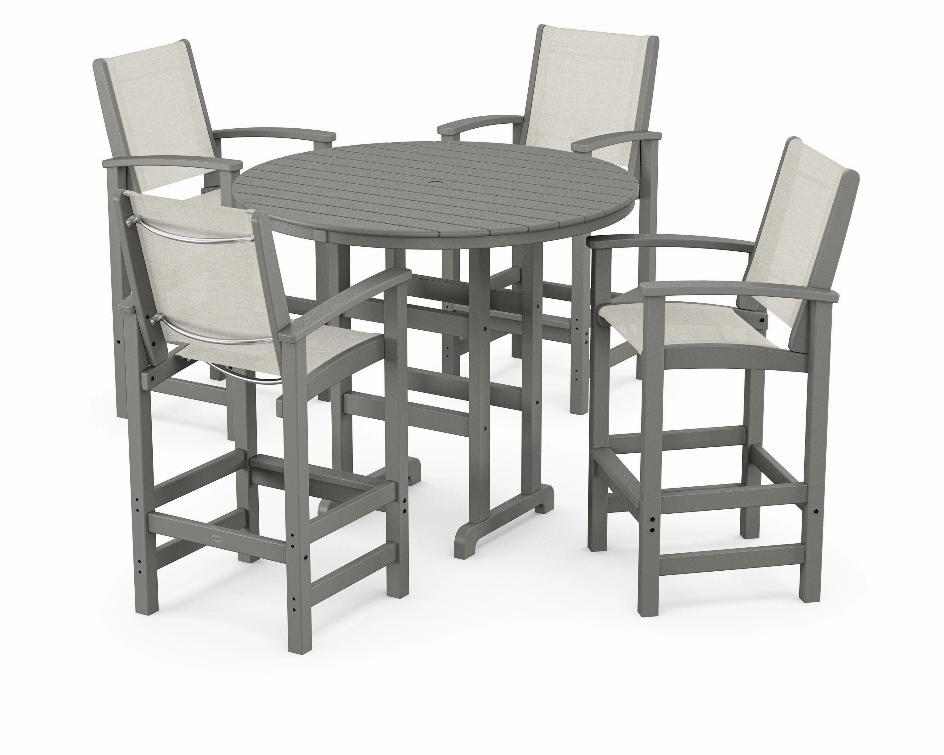 Coastal 5-Piece Nautical Trestle Bar Set