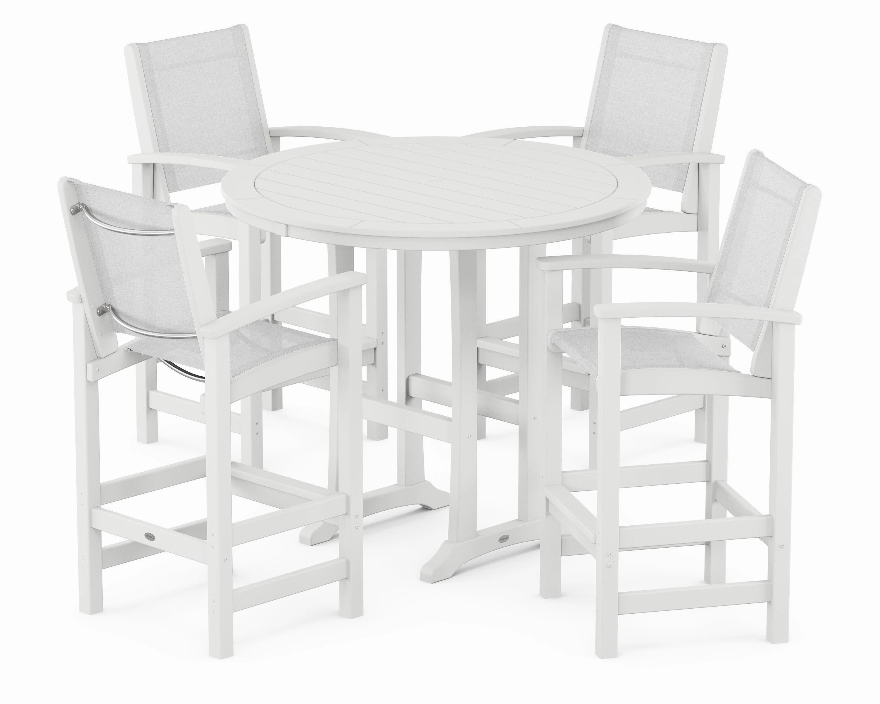 Coastal 5-Piece Nautical Trestle Bar Set