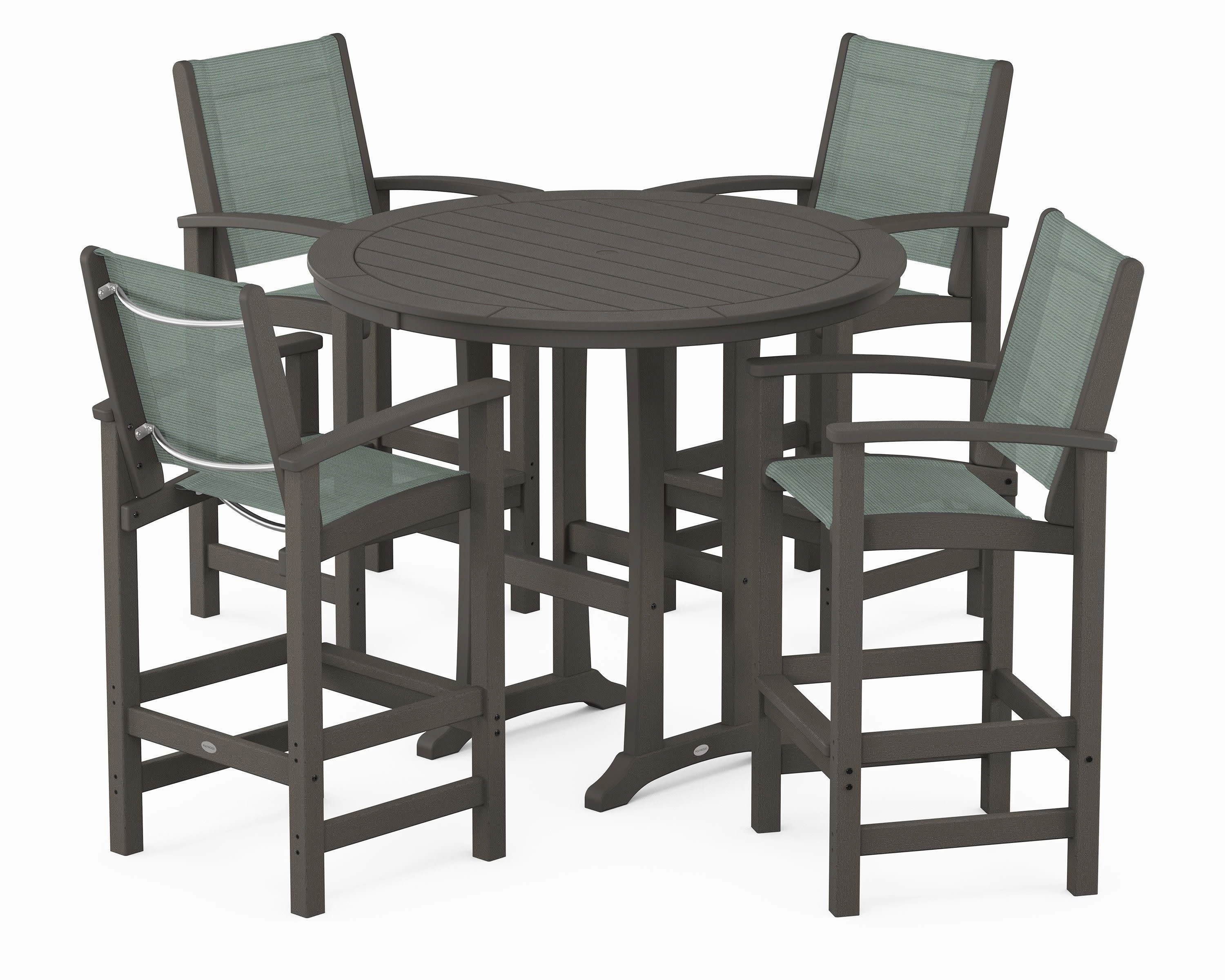 Coastal 5-Piece Nautical Trestle Bar Set