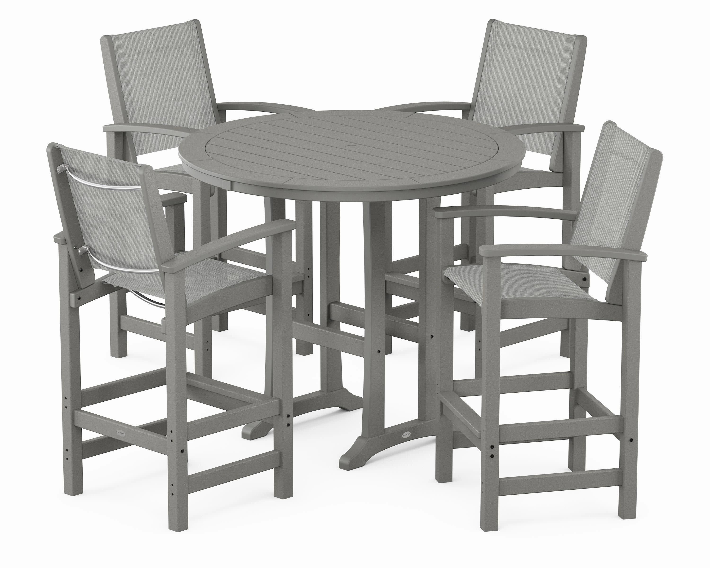 Coastal 5-Piece Nautical Trestle Bar Set