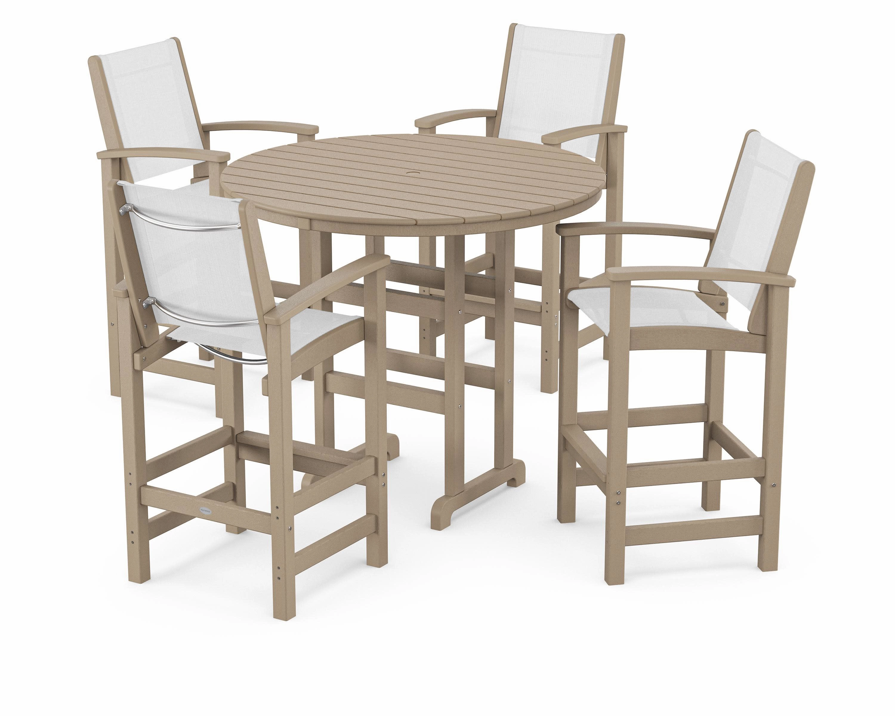 Coastal 5-Piece Nautical Trestle Bar Set