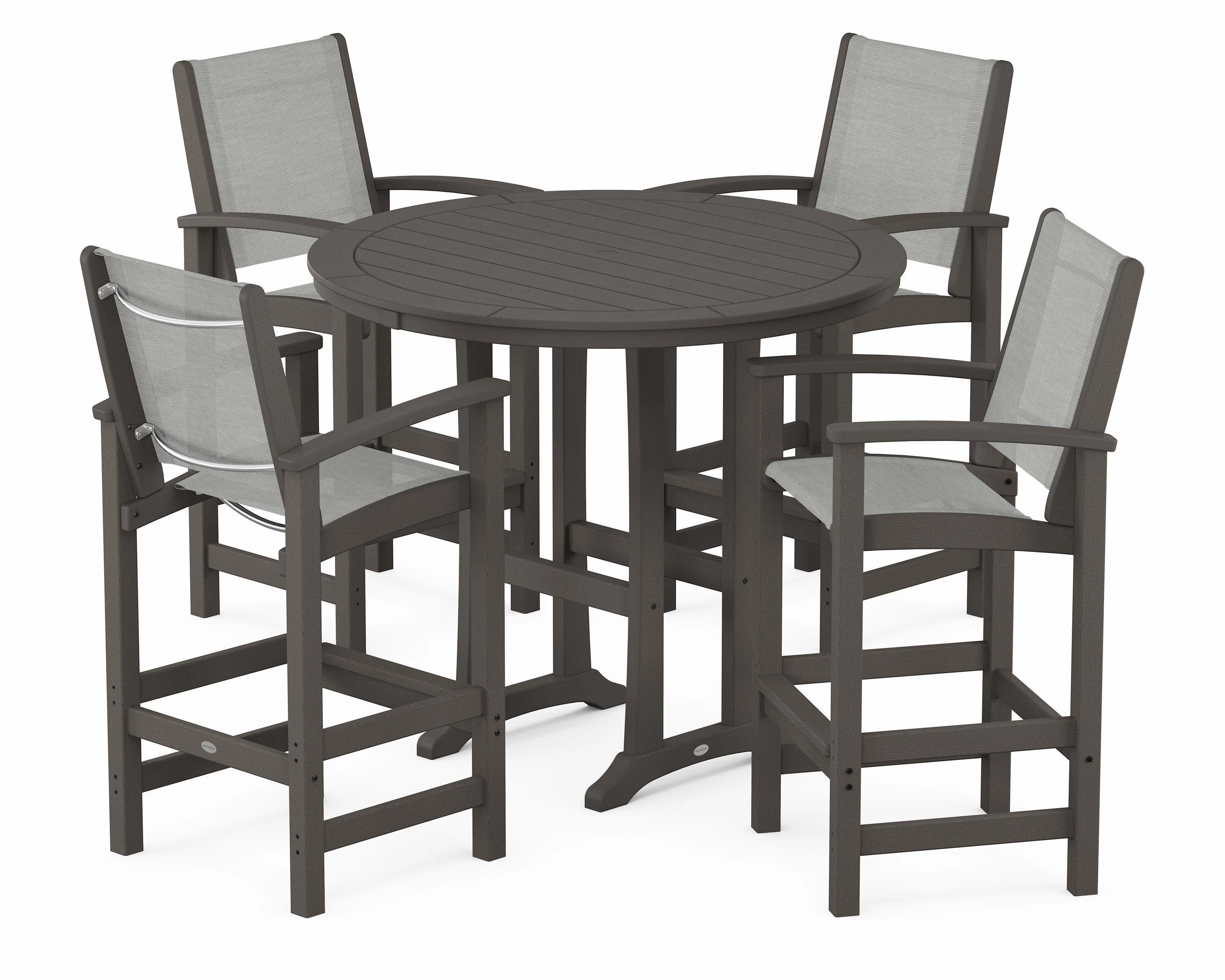 Coastal 5-Piece Nautical Trestle Bar Set
