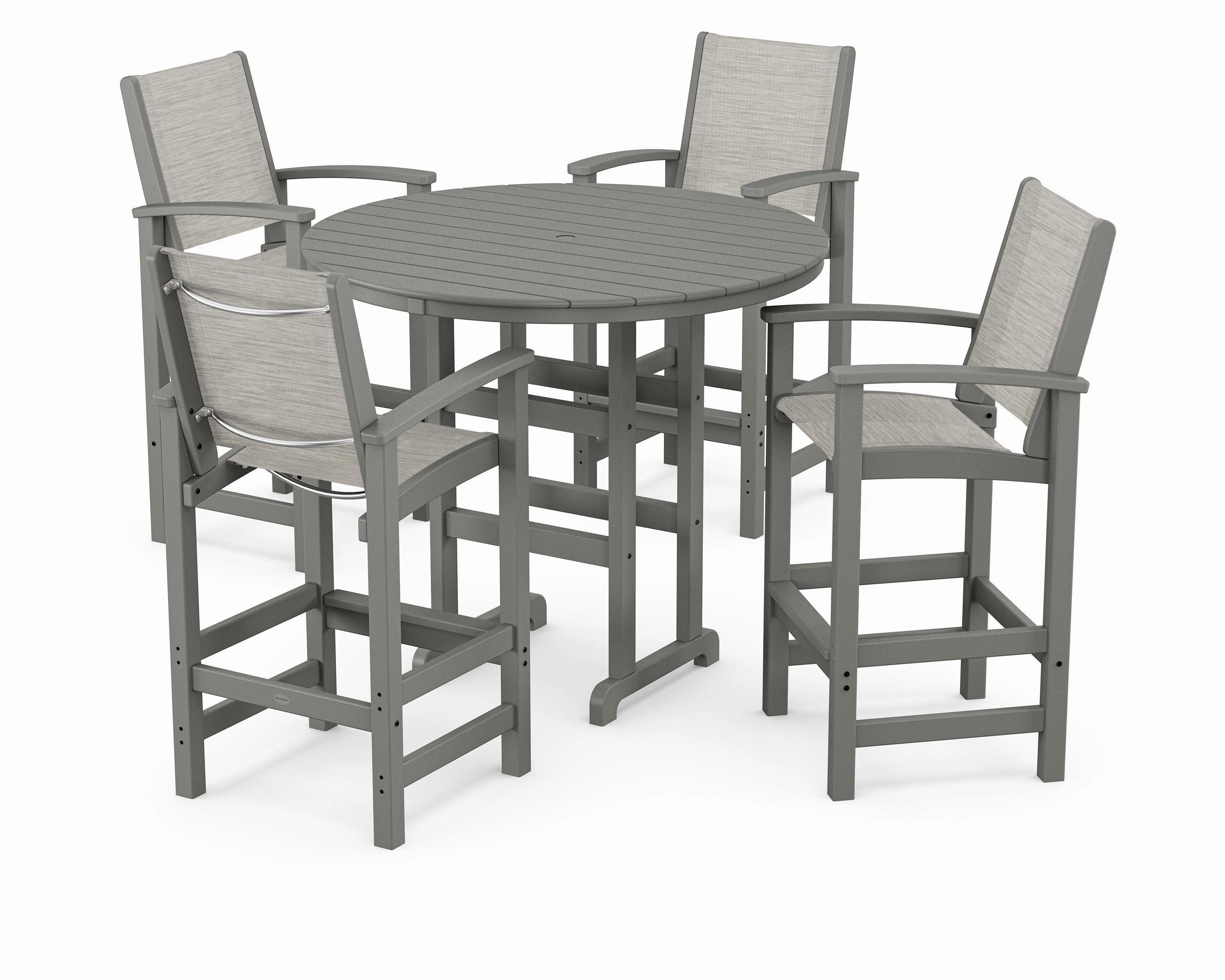 Coastal 5-Piece Nautical Trestle Bar Set