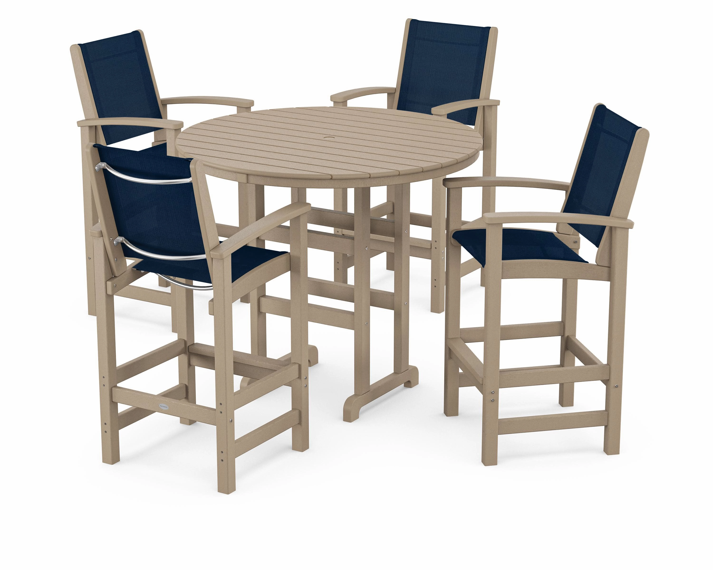 Coastal 5-Piece Nautical Trestle Bar Set