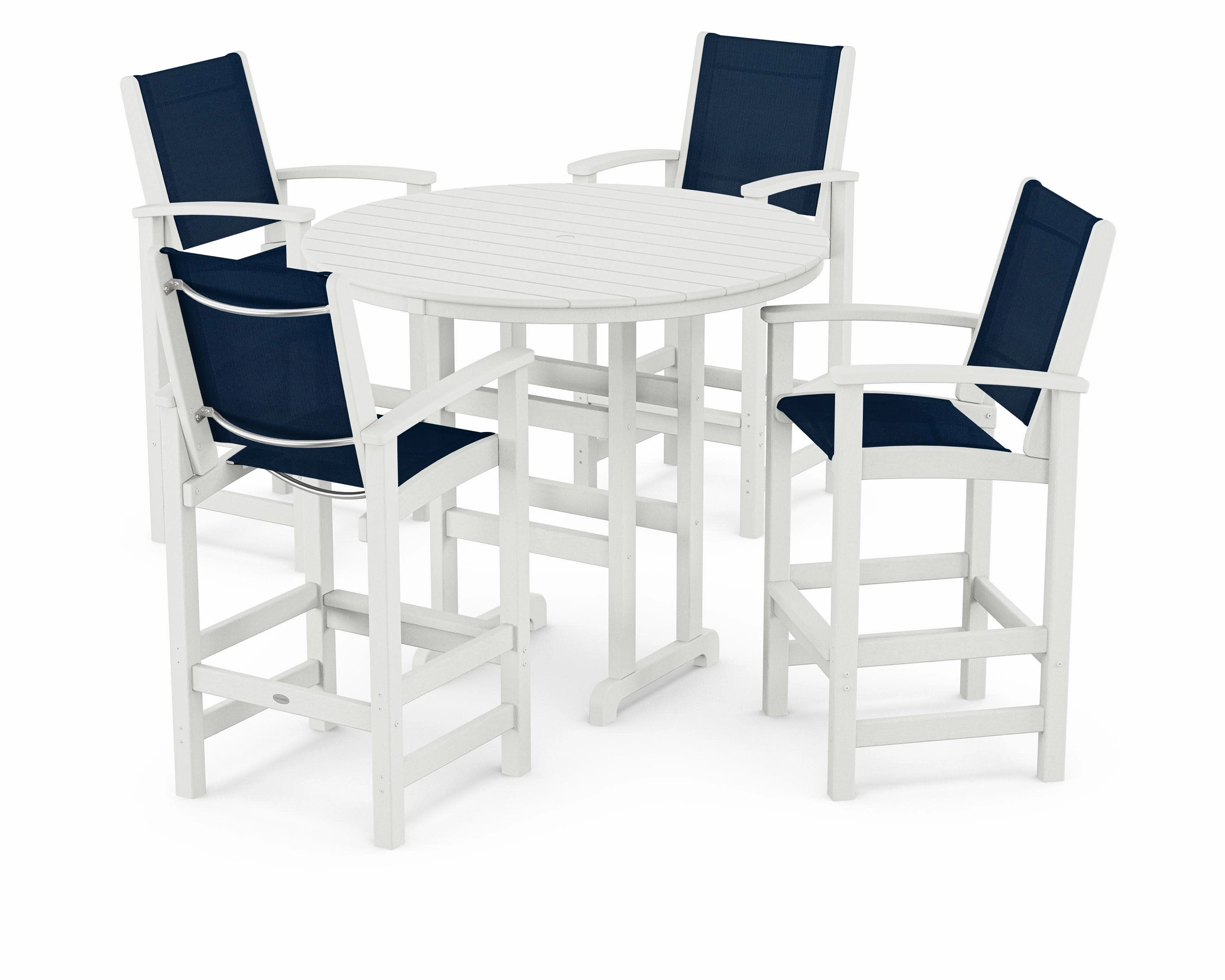 Coastal 5-Piece Nautical Trestle Bar Set