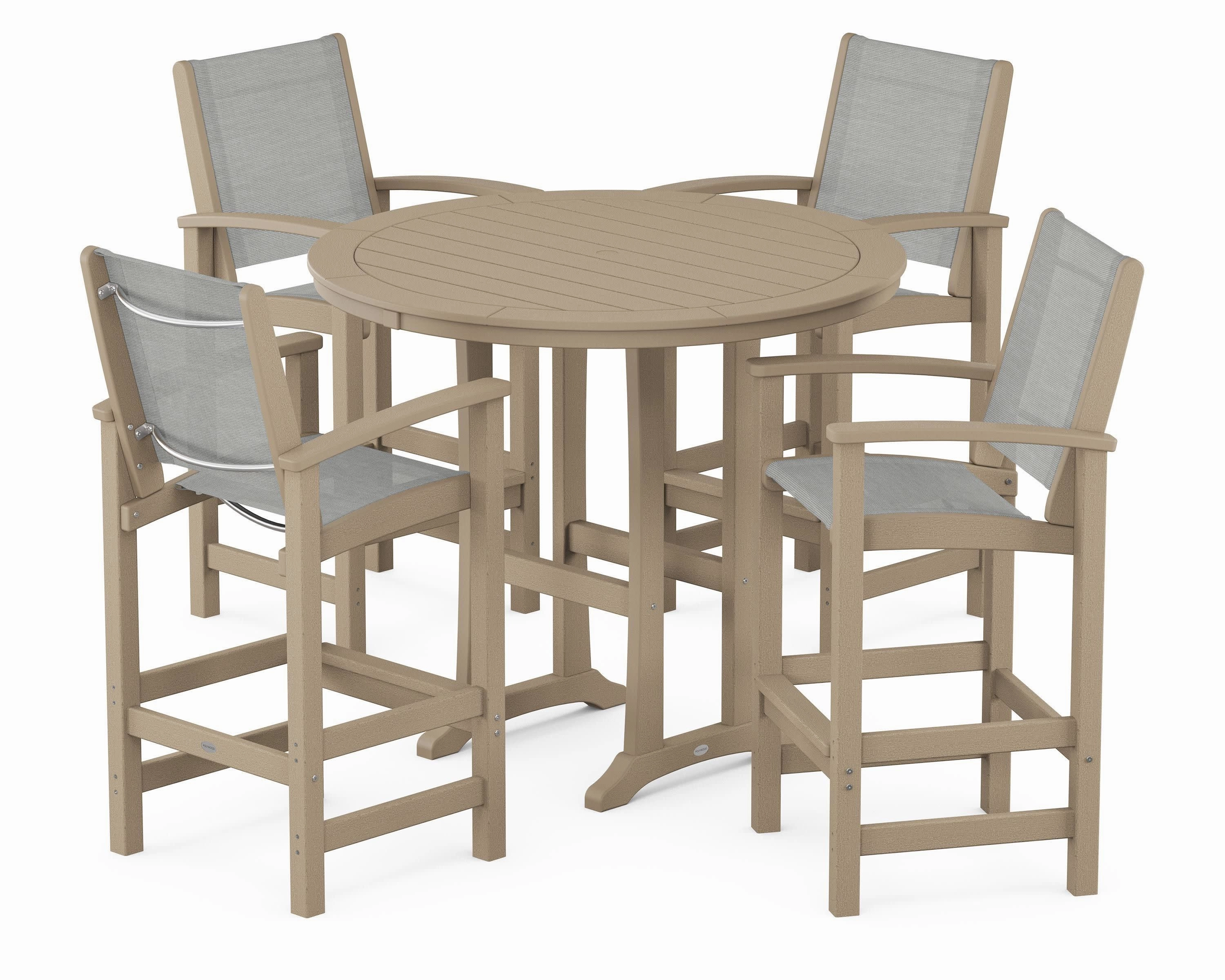 Coastal 5-Piece Nautical Trestle Bar Set