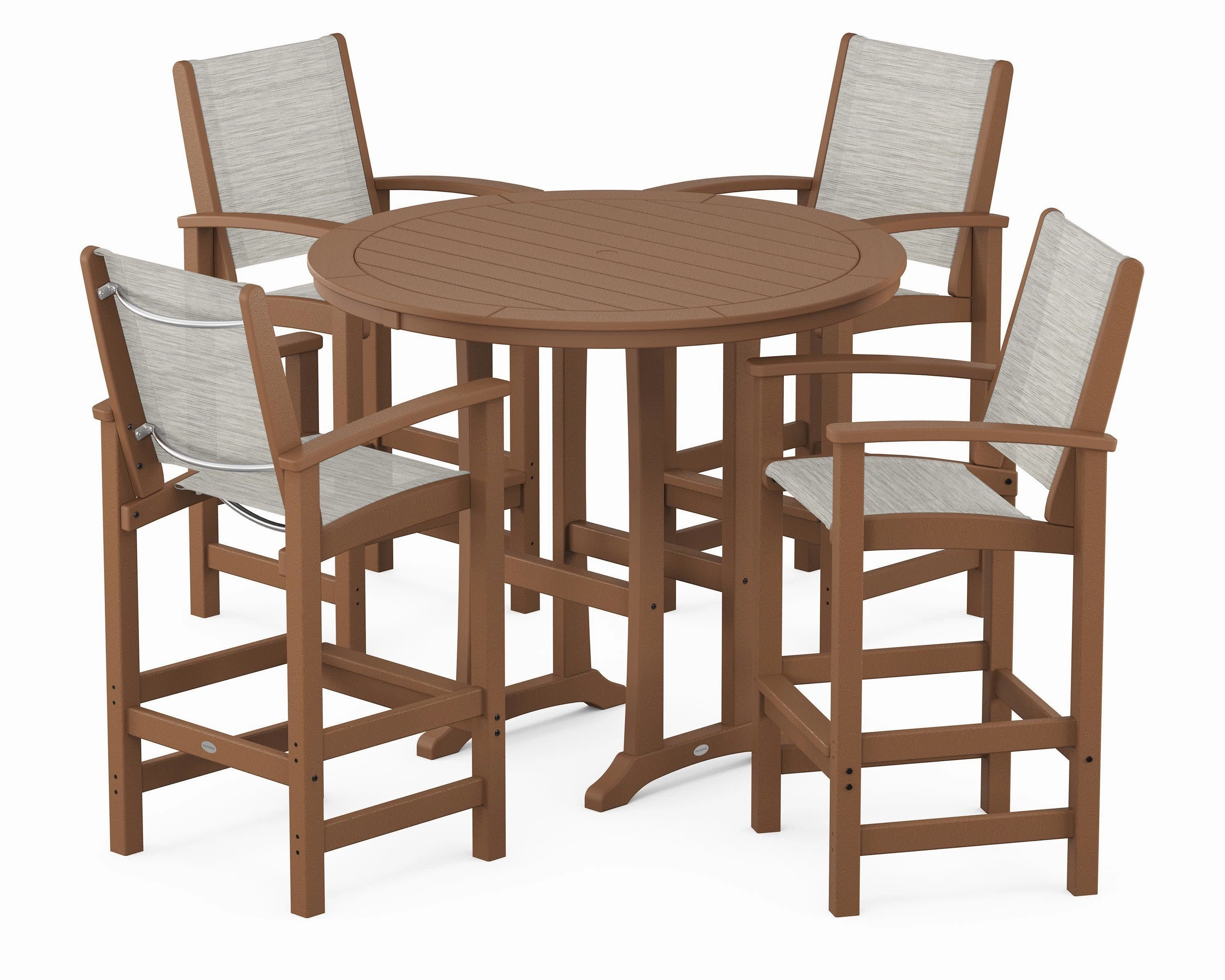 Coastal 5-Piece Nautical Trestle Bar Set